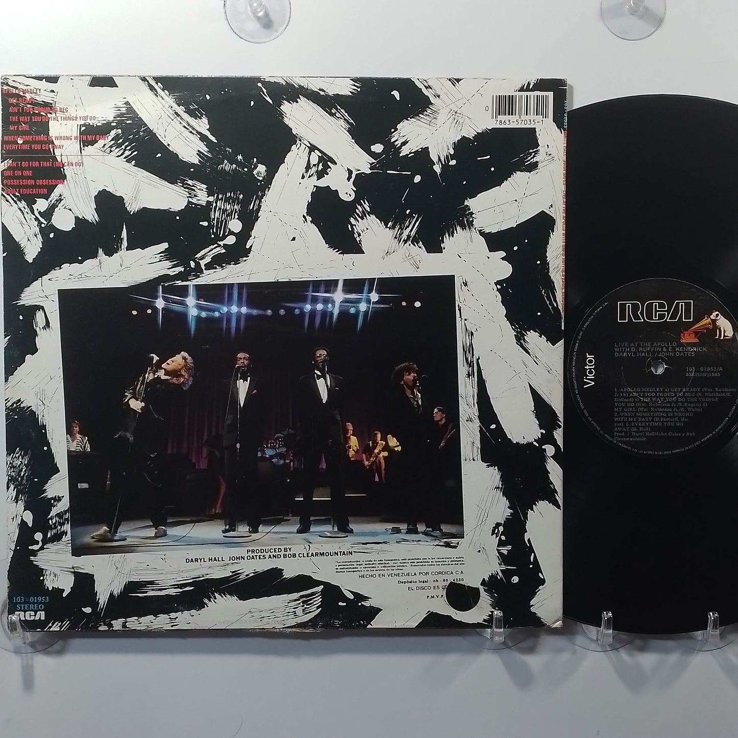 lp daryl hall & john oates with david ruffin & eddie kendricks live at the apollo made venezuela 1985 con insert pop rock