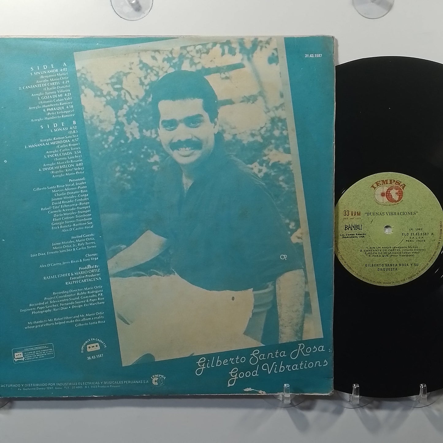 lp Gilberto Santa Rosa And Orchestra Good Vibrations made peru 1987 salsa