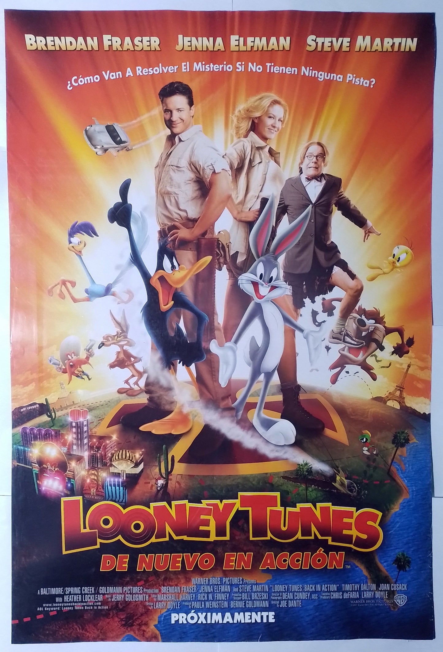 poster cine original looney tunes de nuevo en accion