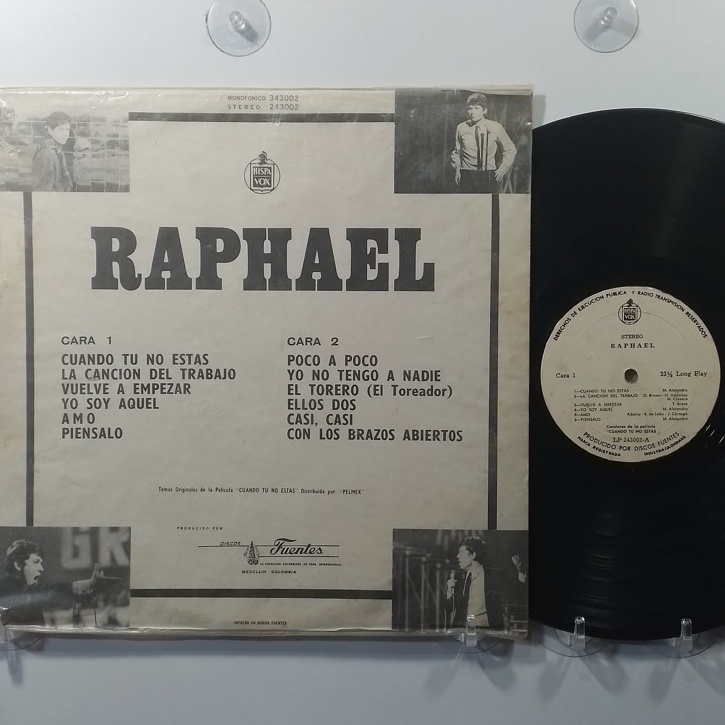lp Raphael Cuando Tu No Estas made colombia 1966 balada español