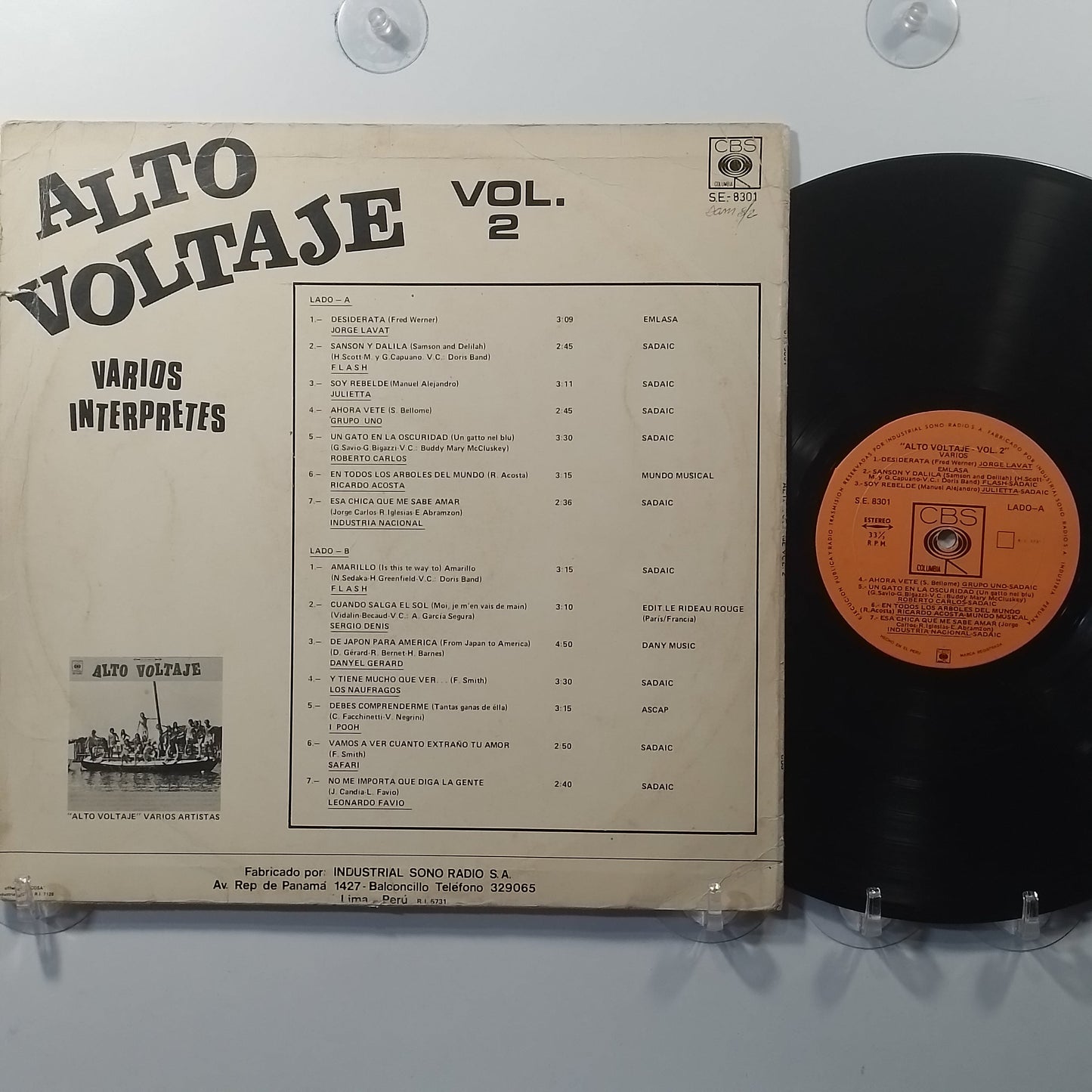 lp Alto Voltaje Vol 2 Jorge Lavat Flash Roberto Carlos varios made peru 1971 latin pop
