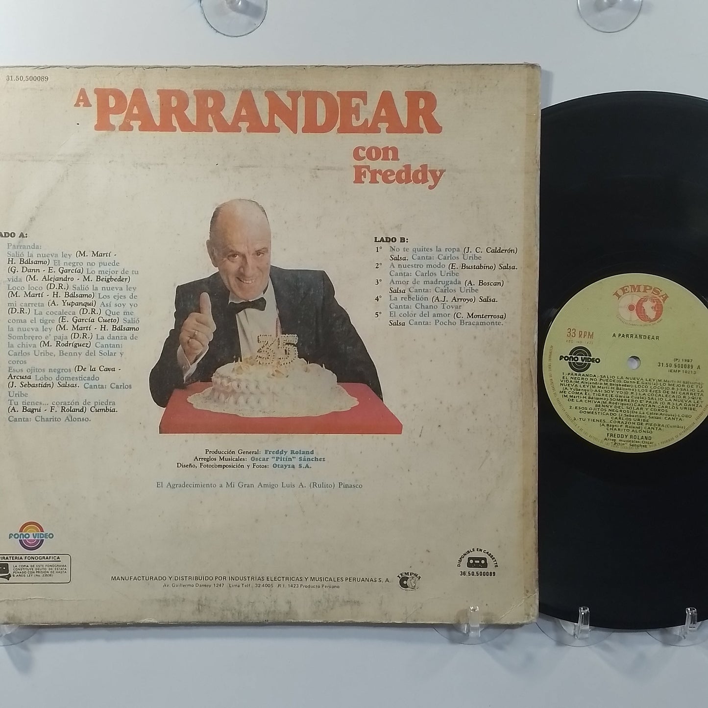 lp Freddy Roland A Parrandear Con Freddy En Sus 35 Años De exitos made peru 1987 latin cumbia