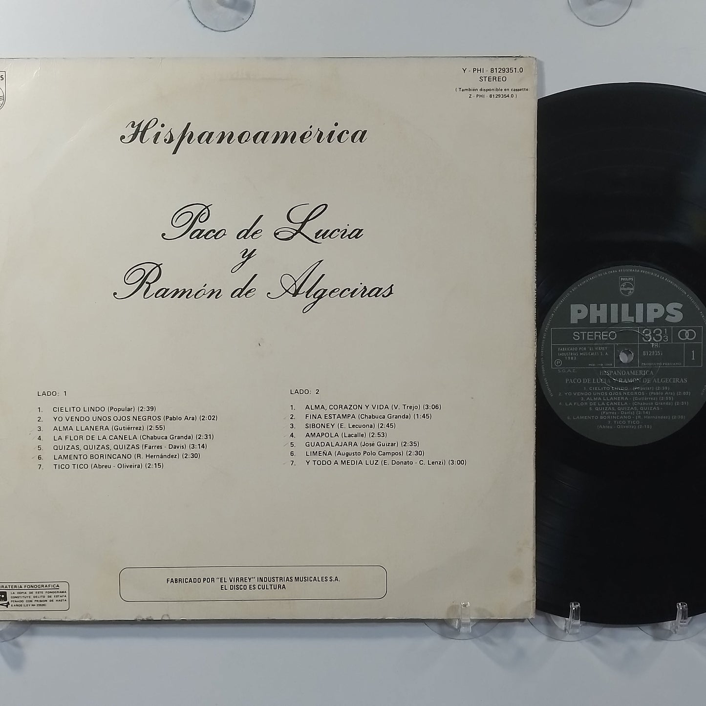 lp Paco De Lucia Y Ramon De Algeciras Hispanoamerica made peru 1983 flamenco folk