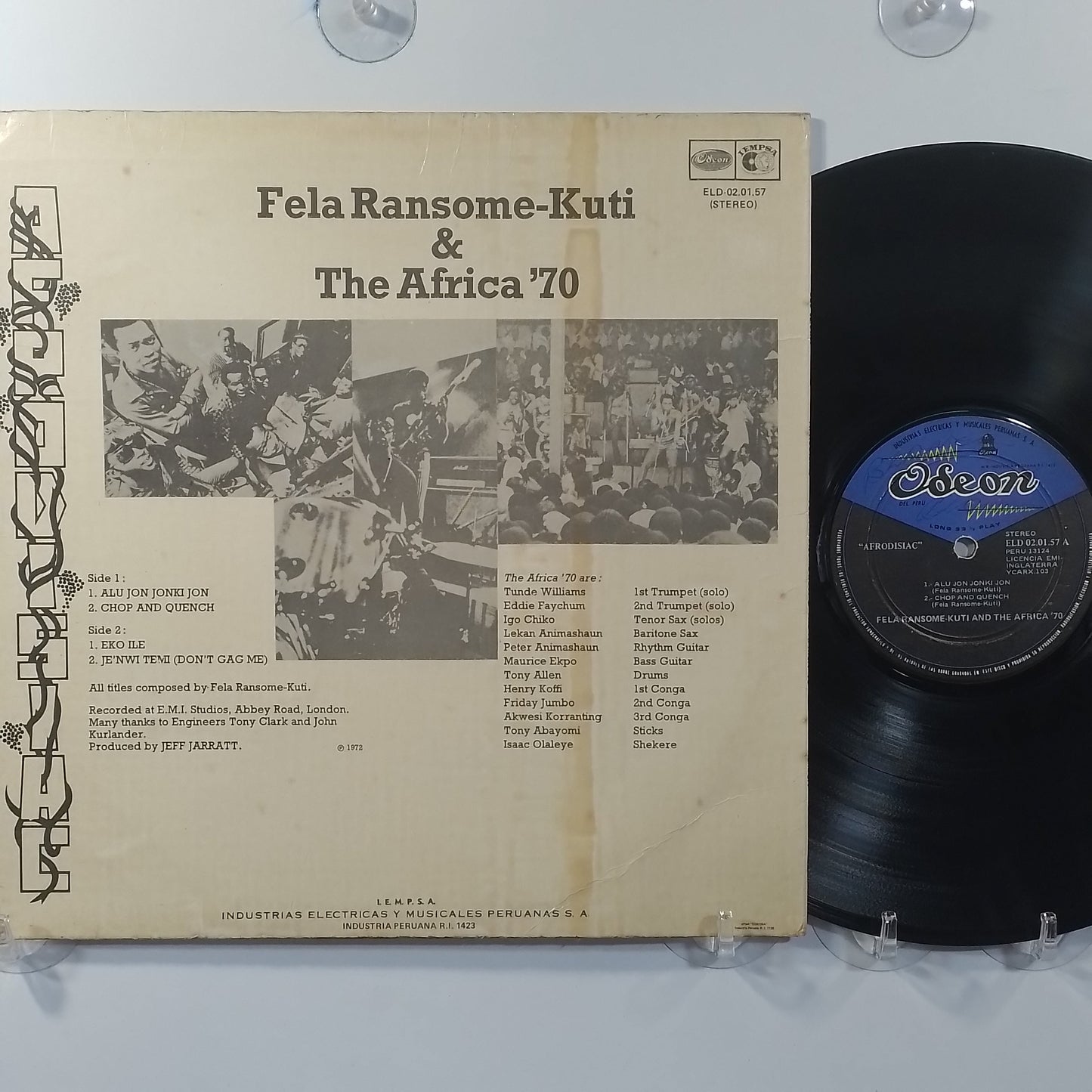 lp Fela Ransome Kuti & The Africa 70 Afrodisiac made peru 1973 Jazz Funk Soul