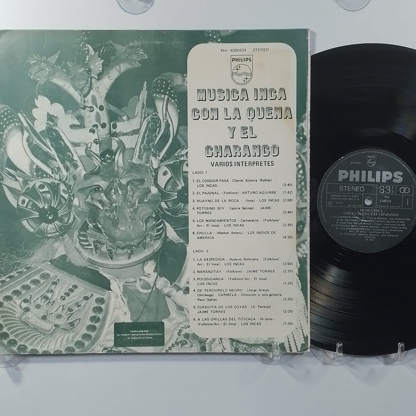 lp Musica Inca Con La Quena Y El Charango Los Incas Arturo Aguirre Jaime Torres varios made peru 1979 andean folk