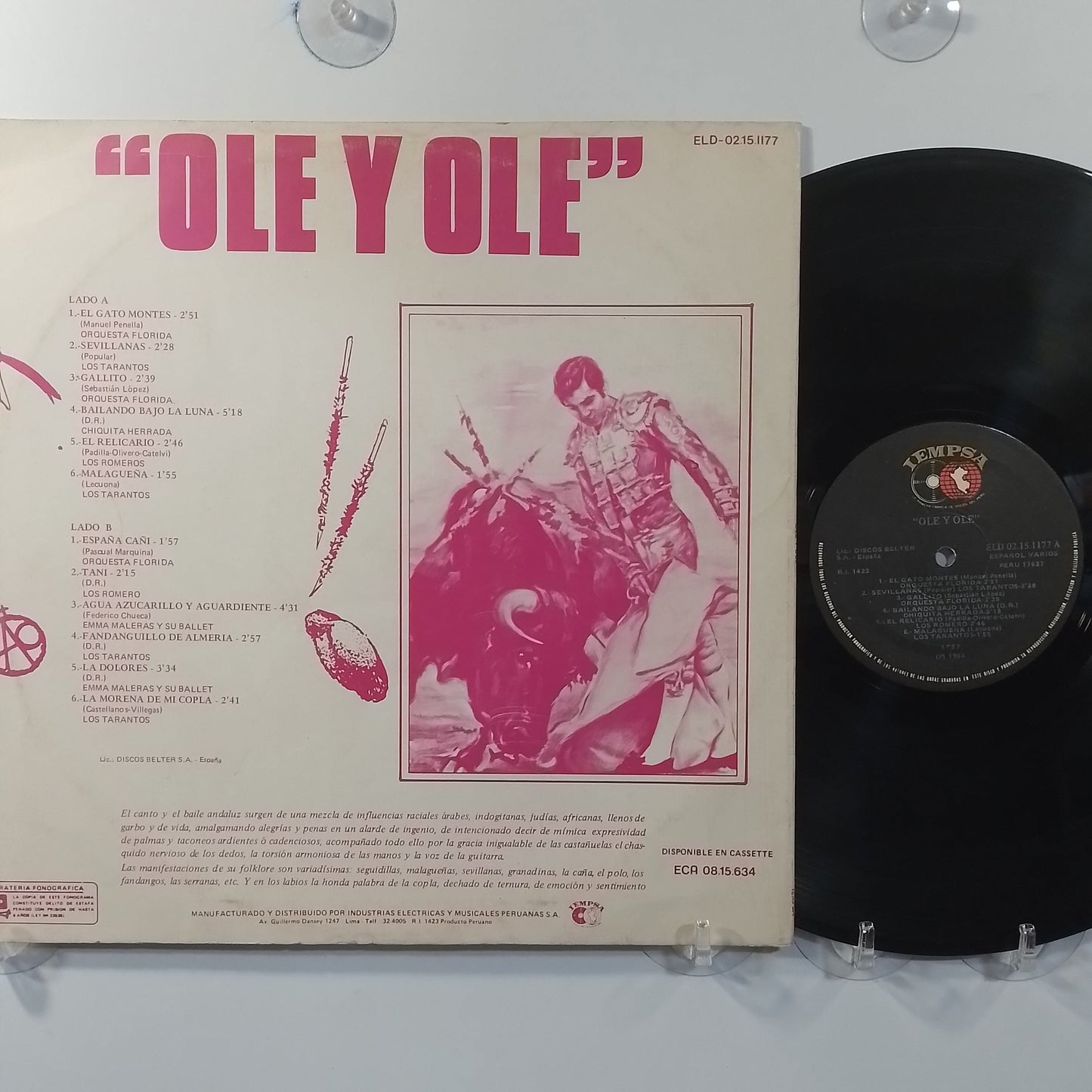 lp ole y ole Orquesta Florida Los Tarantos Emma Maleras y Su Balle varios made peru 1984 flamenco folk