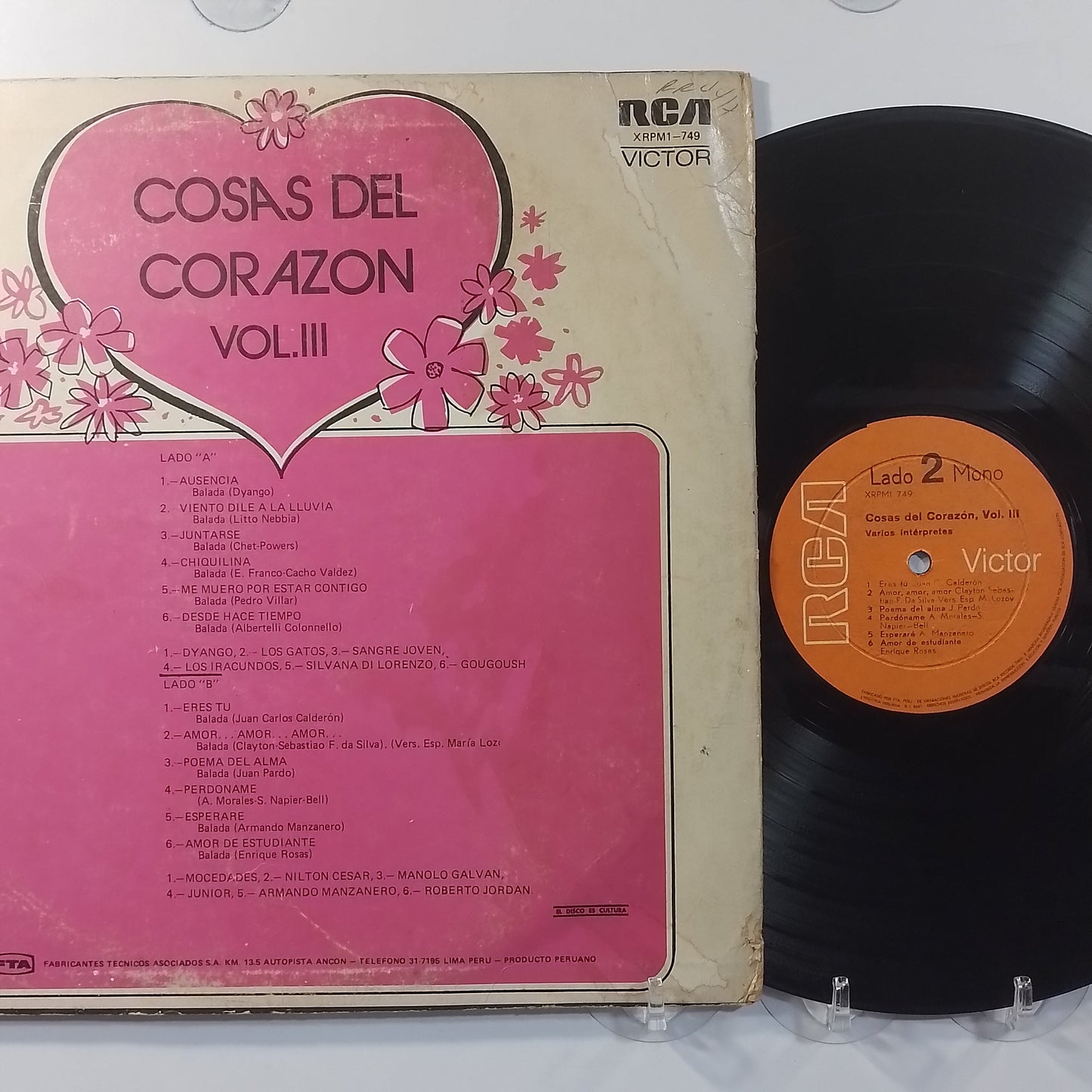 lp Cosas Del Corazon Vol 3 Dyango Los Gatos Roberto Jordan varios made peru 1975 latin rock