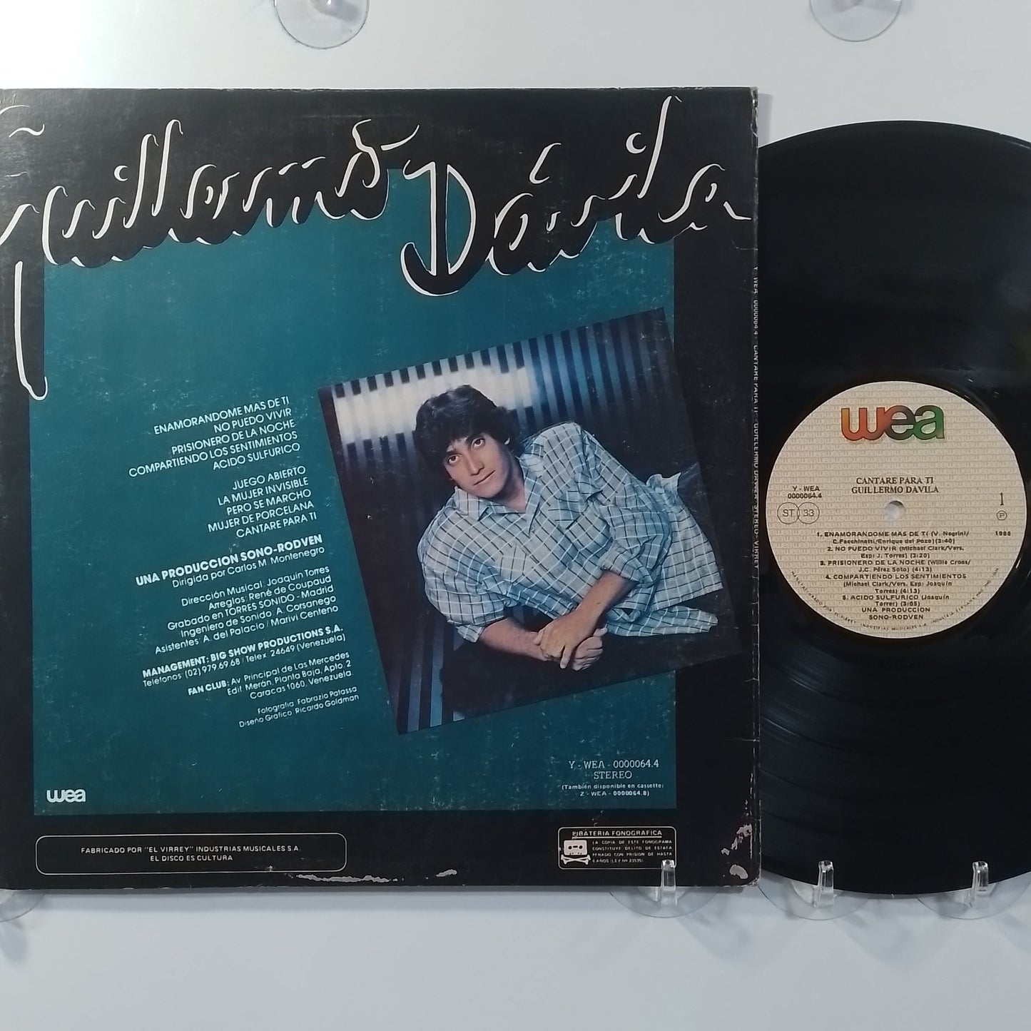 lp Guillermo Davila Cantare Para Ti made peru 1986 latin pop