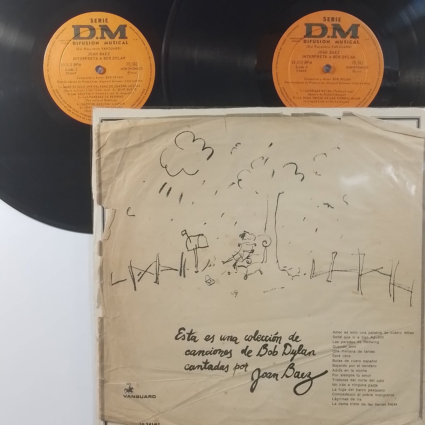 x2 lp Joan Baez Joan Baez Interpreta A Bob Dylan made chile 1969 rock