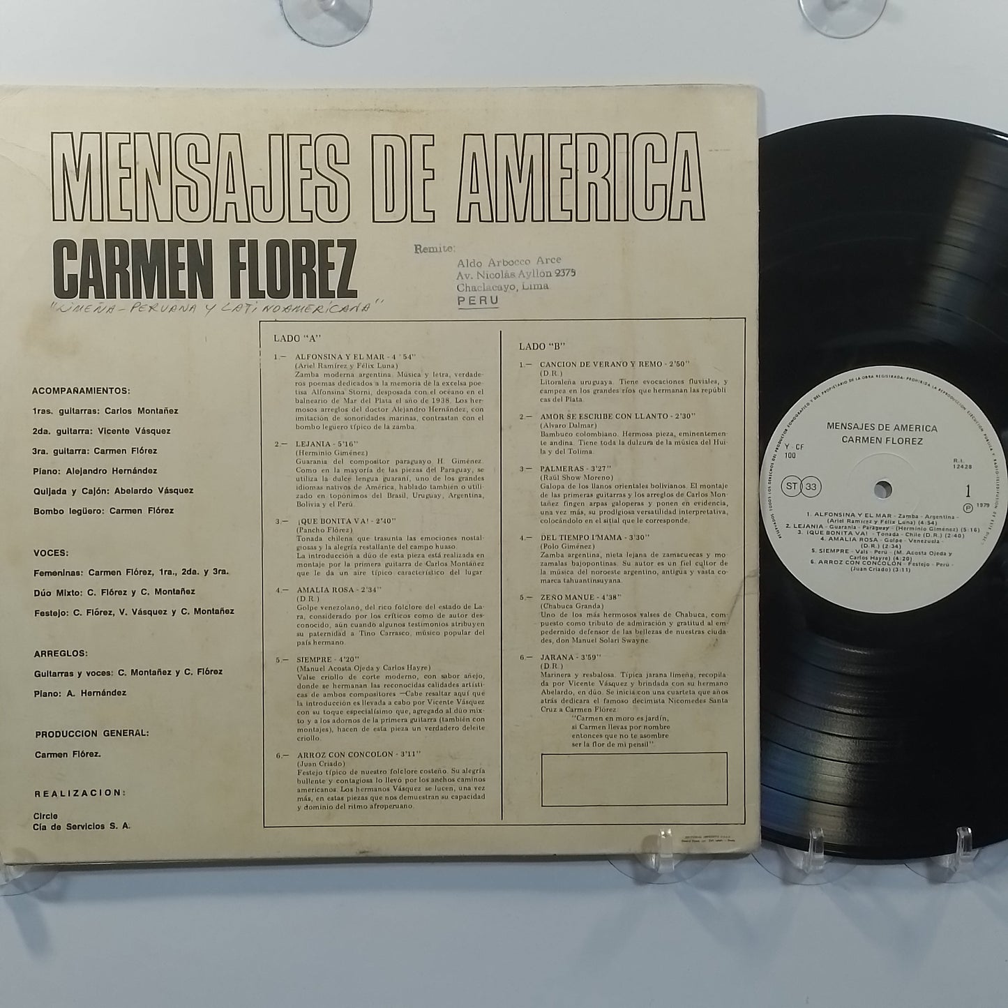 lp Carmen Florez Mensajes De America made peru 1979 latin folk