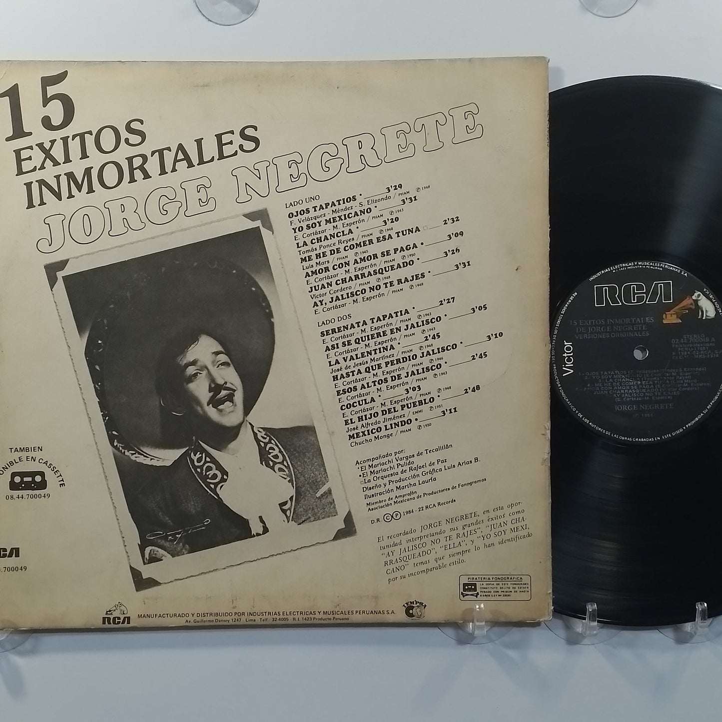 lp Jorge Negrete 15 Exitos Inmortales made peru 1984 ranchera folk