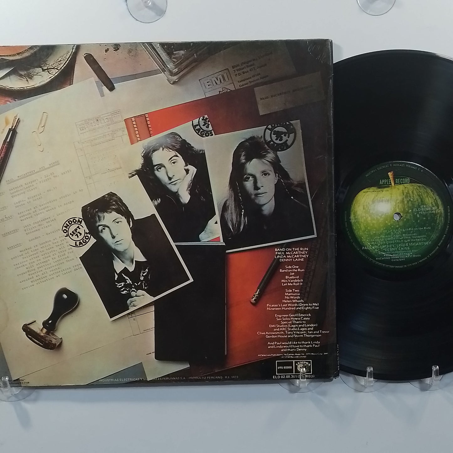 lp Paul McCartney & Wings band on the run made peru 1973 pop rock