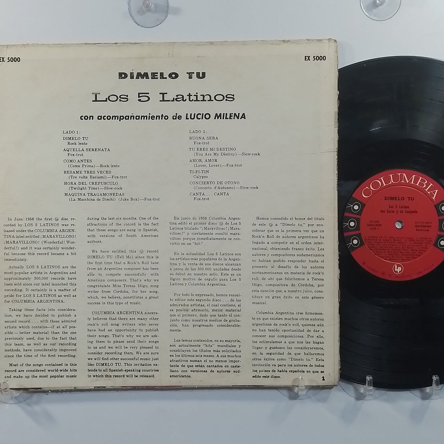 lp Los Cinco Latinos con Lucio y su conjunto Dimelo Tu made usa 1960 latin pop