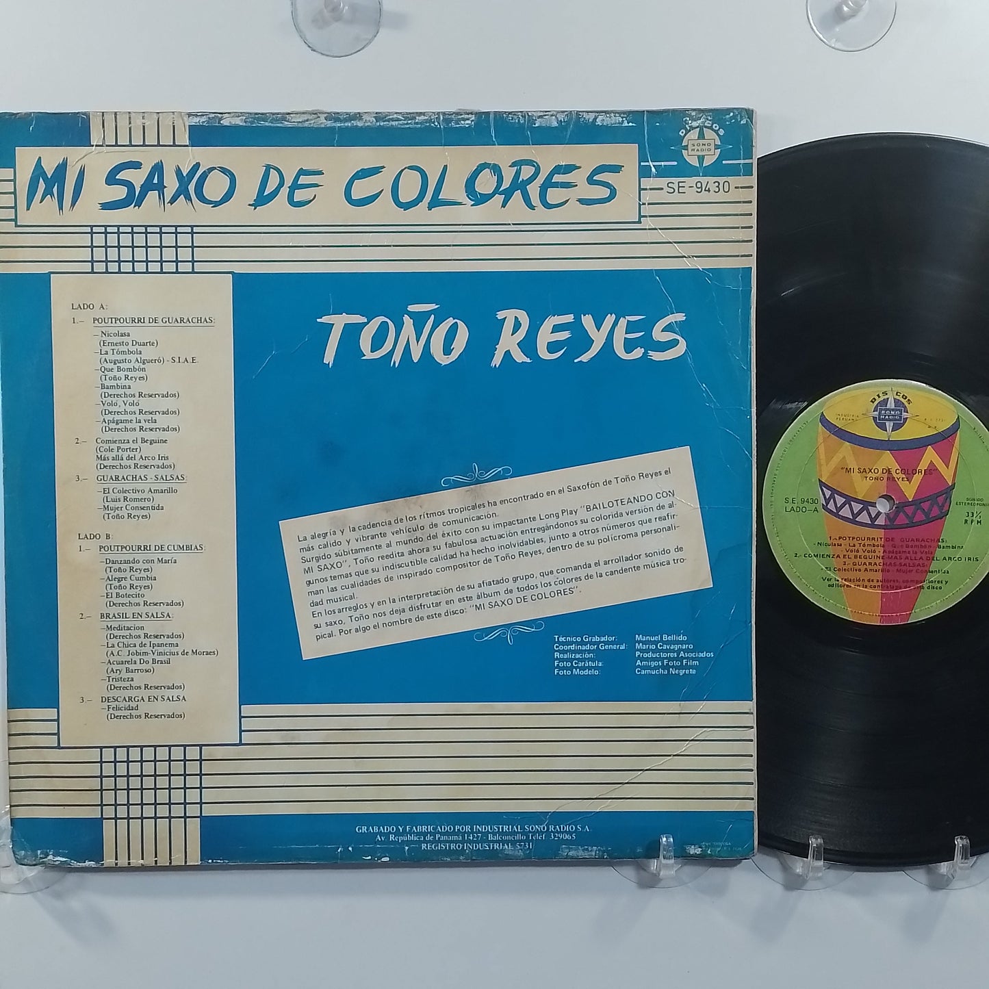 lp Toño Reyes Mi Saxo De Colores made peru 1971 Salsa Cumbia Descarga