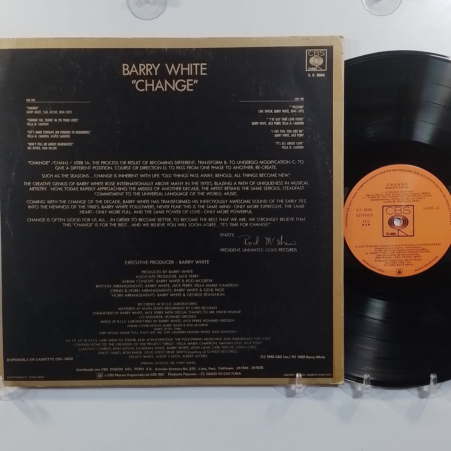 lp Barry White Change made peru 1982 funk soul disco