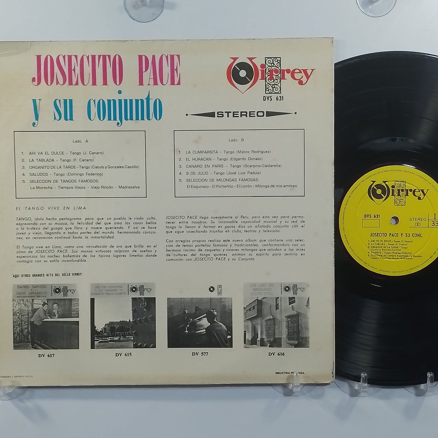 lp Josecito Pace Josecito Pace Y Su Conjunto made peru 1973 tango folk