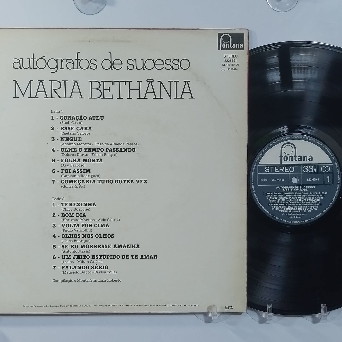 lp Maria Bethânia Autógrafo de Sucessos made Brasil 1984 samba folk