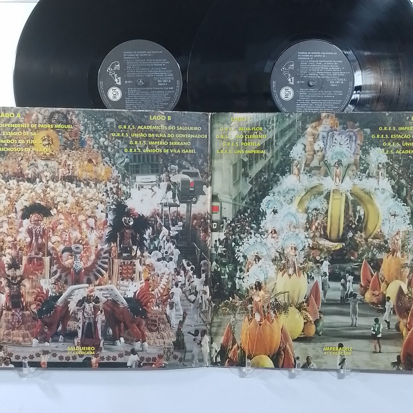 x2 lp Sambas De Enredo Das Escolas De Samba Do Grupo 1A Carnaval 91 made Brasil 1991 con insert samba folk