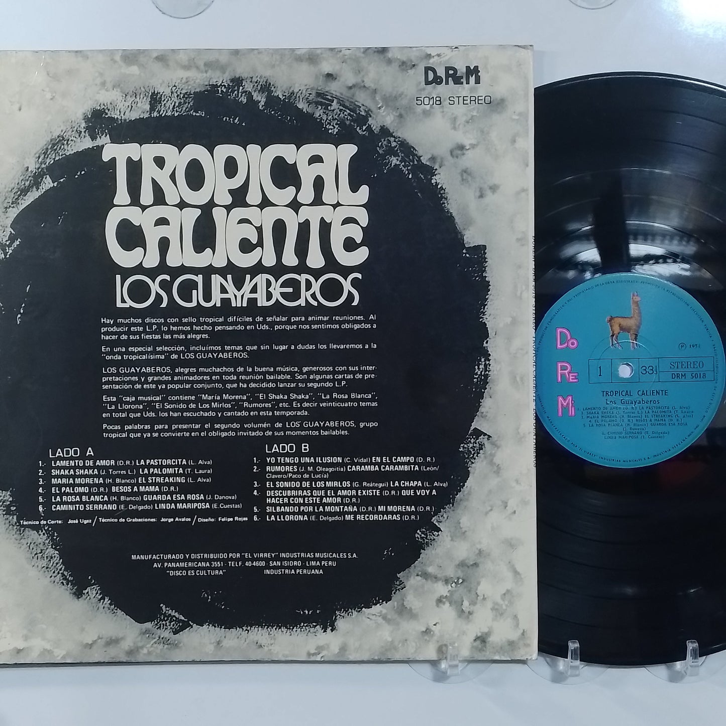 lp Los Guayaberos Tropical Caliente made peru 1974 latin cumbia