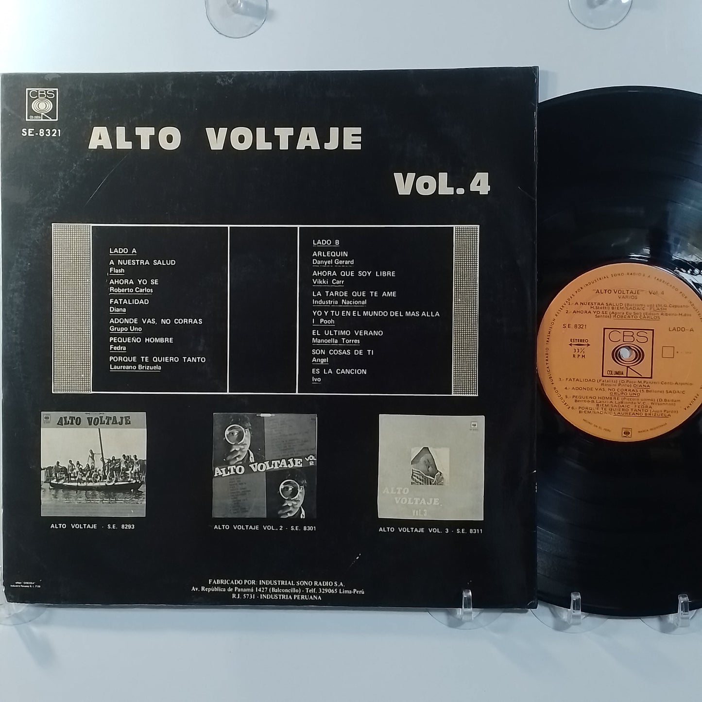lp Alto Voltaje Vol 4 Flash Danyel Gerard Roberto Carlos varios made peru 1972 latin pop