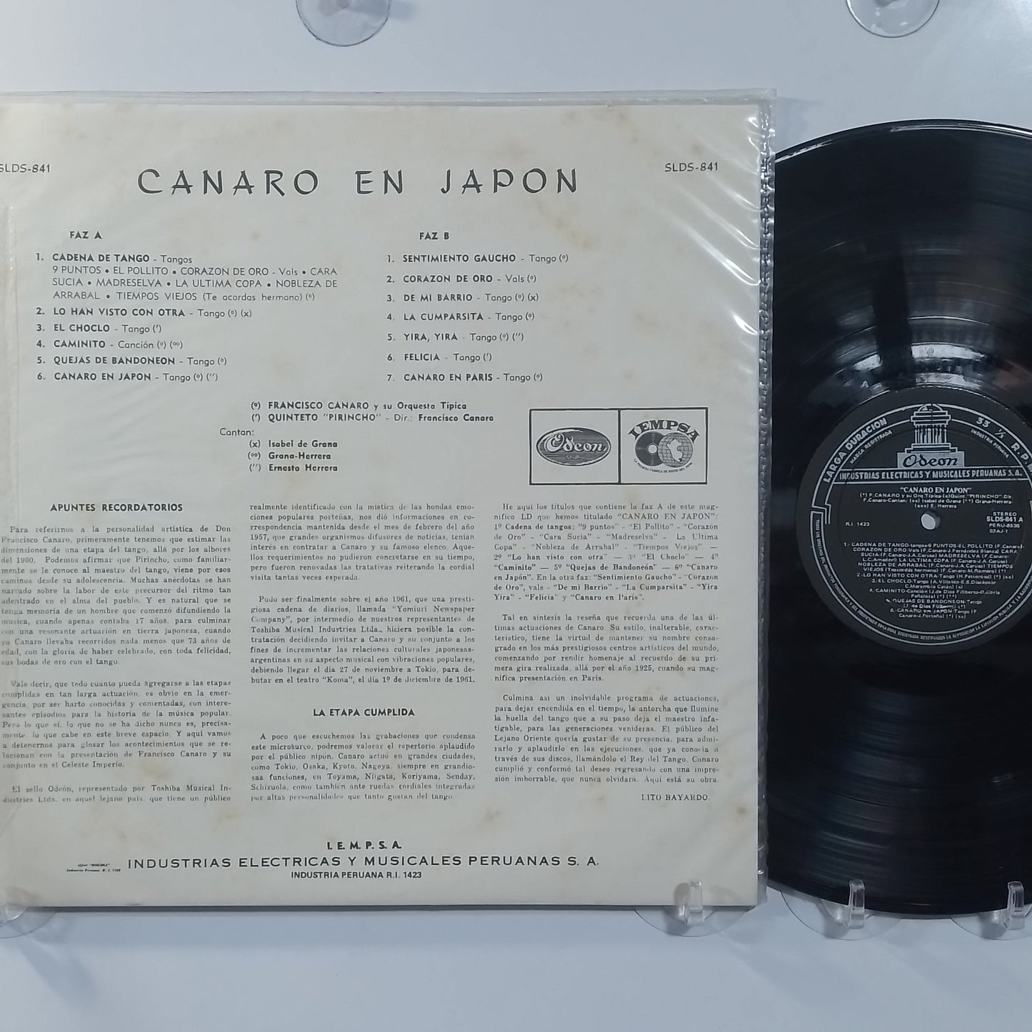 lp Francisco Canaro Canaro en Japon made peru 1960 tango folk