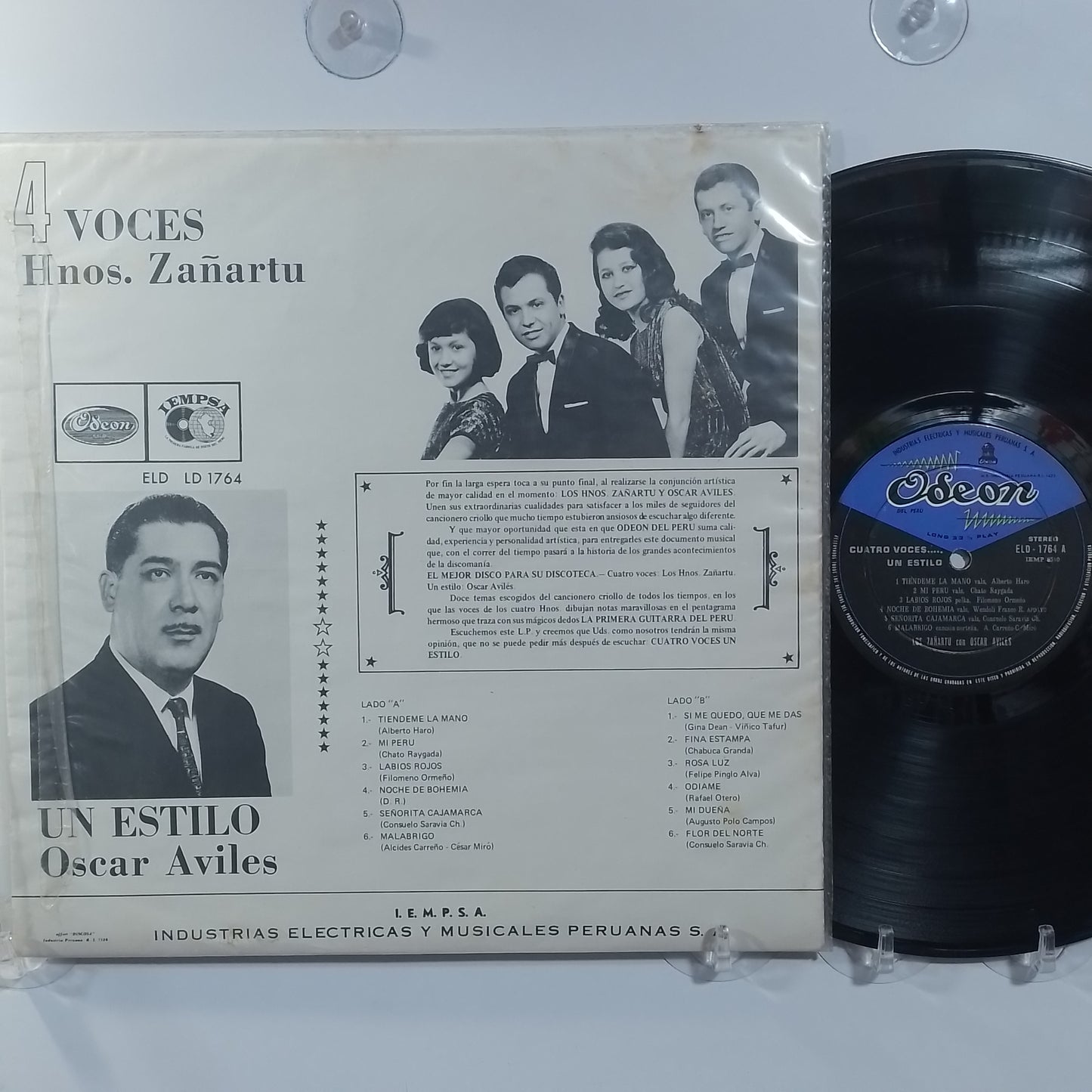 lp Los Zañartu con oscar aviles cuatro voces un estilo made peru 1983 criollo folk