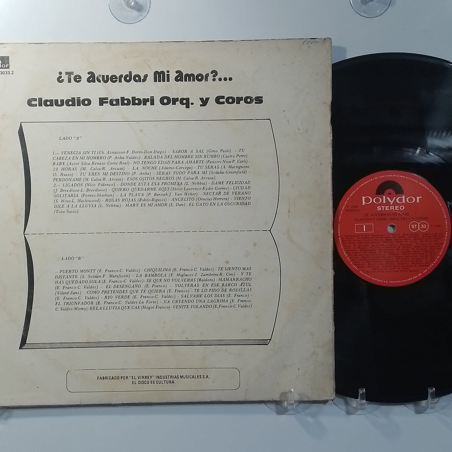 lp Claudio Fabbri Te Acuerdas Mi Amor made peru 1981 latin pop