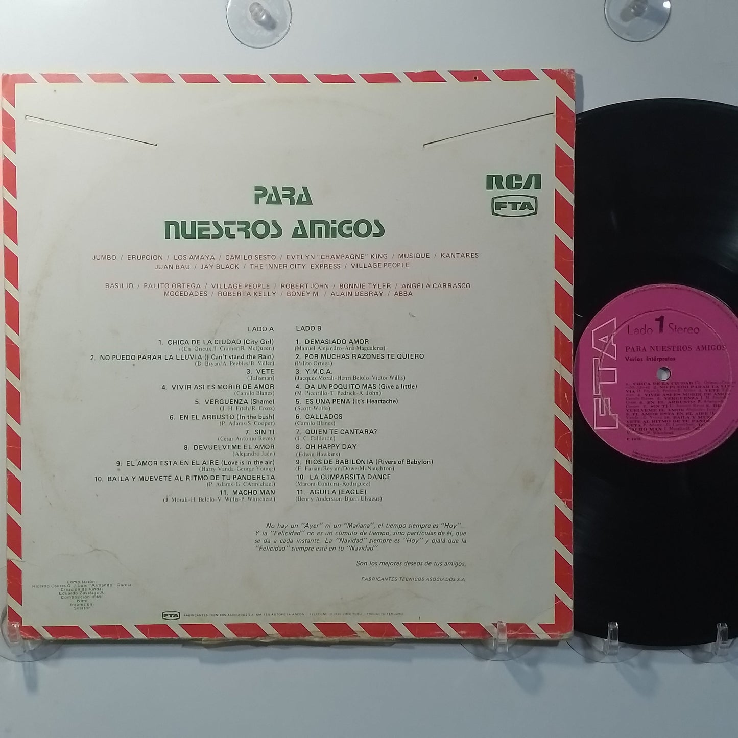lp Para Nuestros Amigos ABBA Boney M Village People Camilo Sesto varios made peru 1978 pop rock disco
