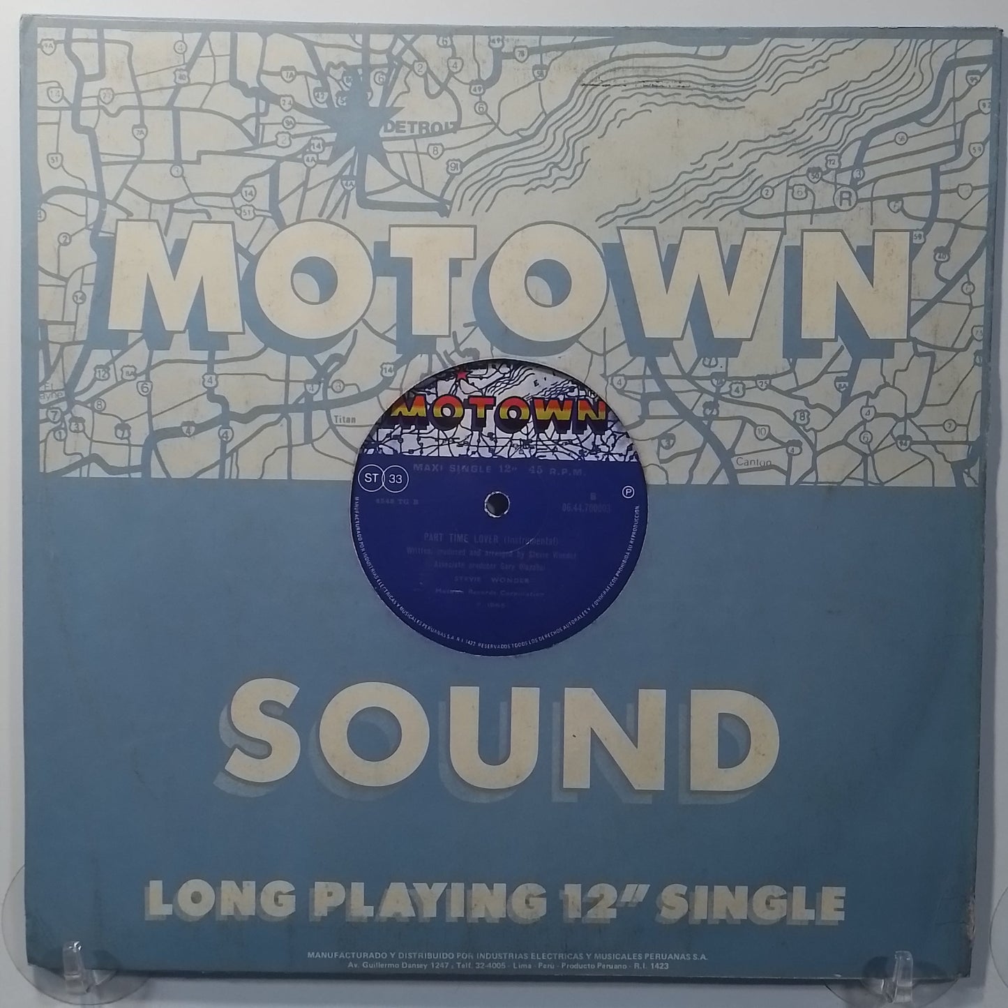 maxi single 12" Stevie Wonder Part Time Lover made peru 1985 funk disco