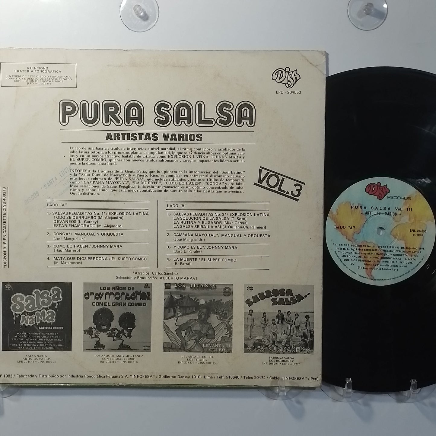 lp Pura Salsa vol 3 Explosion Latina Mangual Y Orquesta El Super Combo varios made peru 1983 salsa