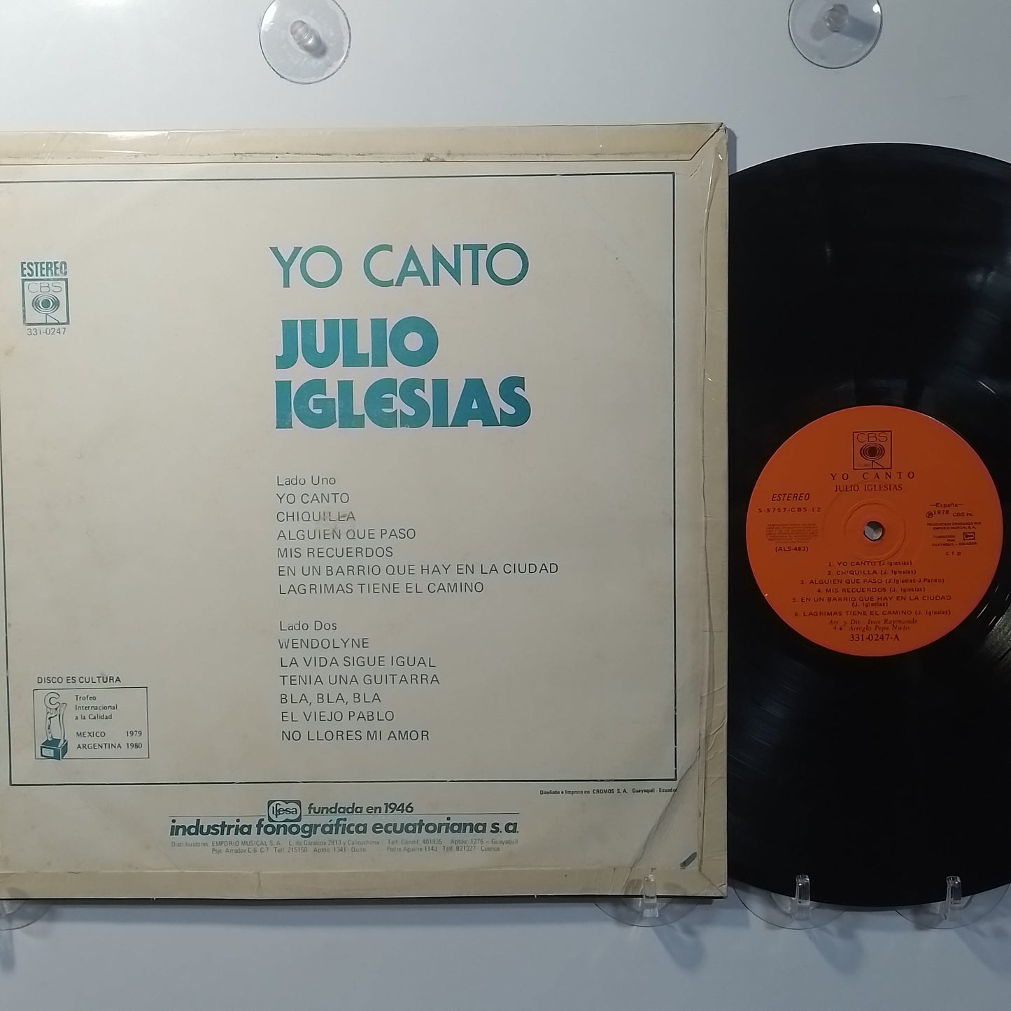 lp Julio Iglesias Yo Canto made Ecuador 1978 latin pop