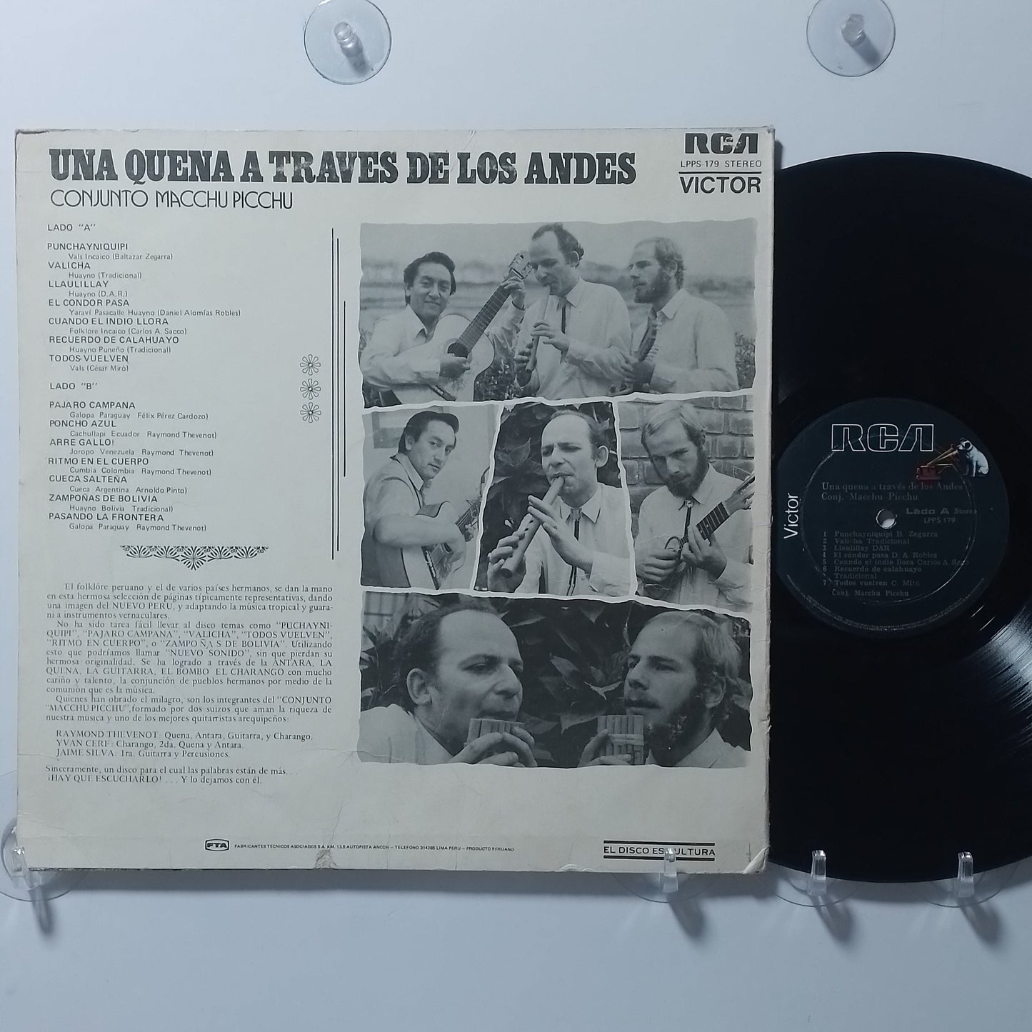 lp Conjunto Macchu Picchu Una quena a traves de los Andes made peru 1974 andean folk