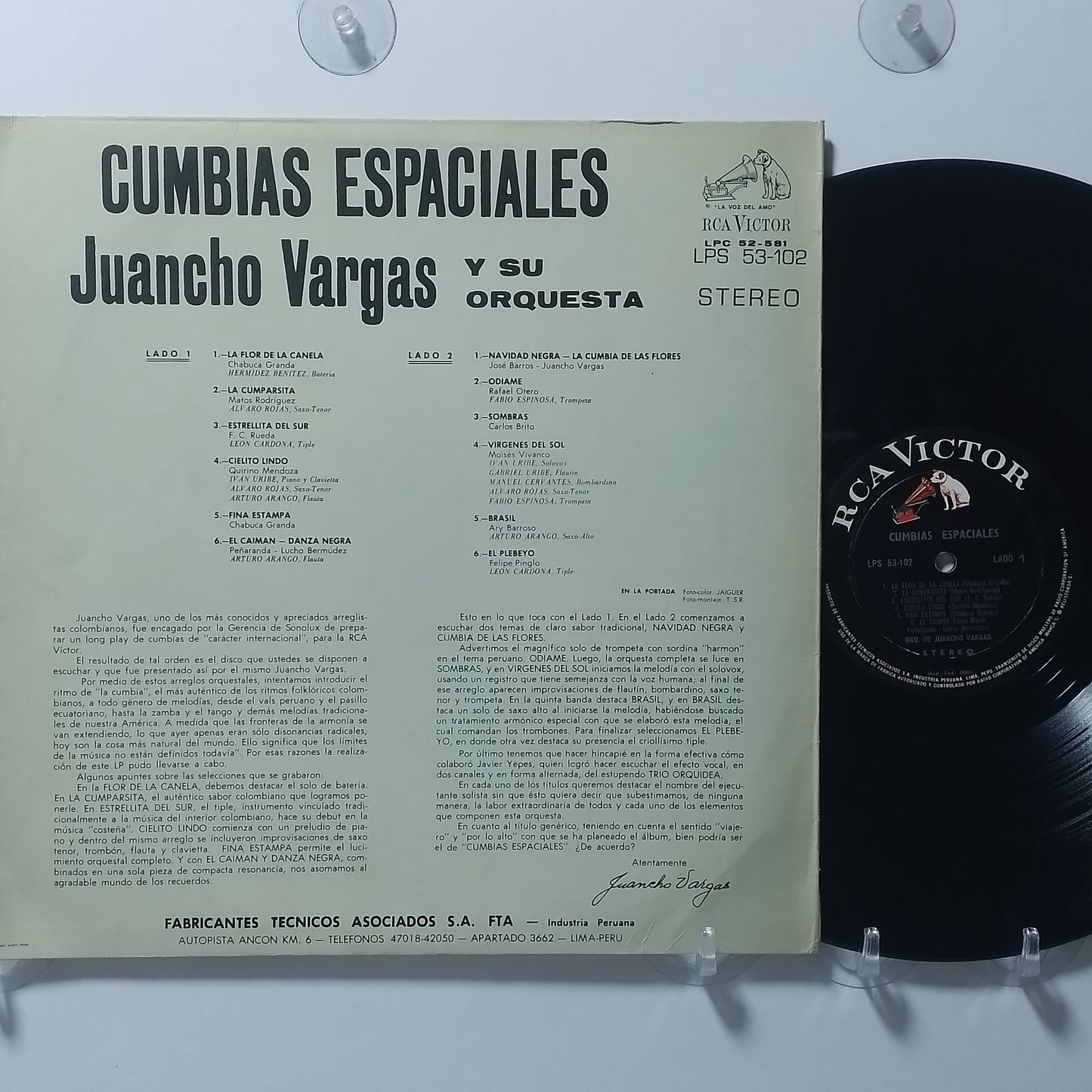 lp Orquesta De Juancho Vargas Cumbias Espaciales made peru 1965 latin cumbia
