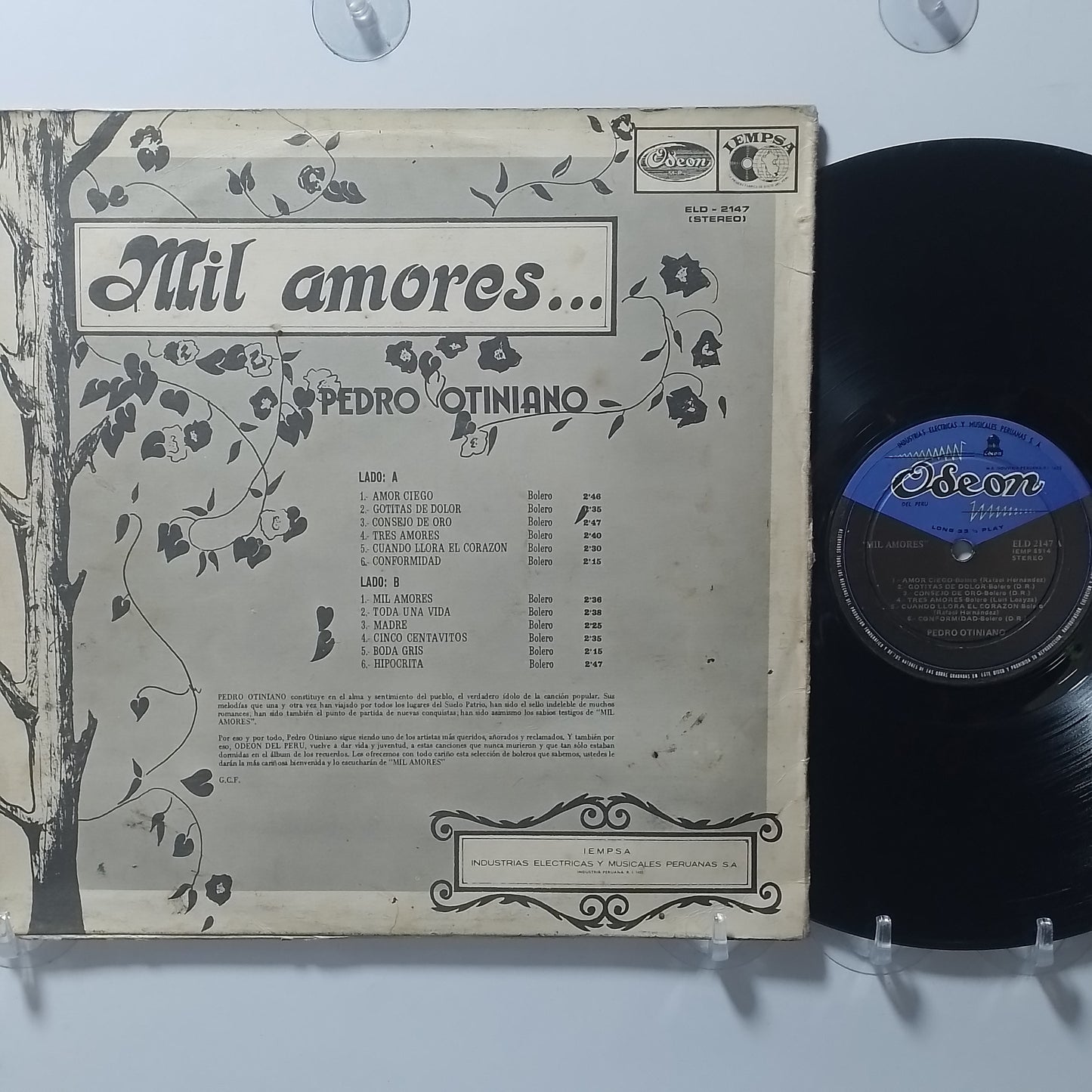 lp Pedro Otiniano Mil Amores made peru 1969 latin bolero