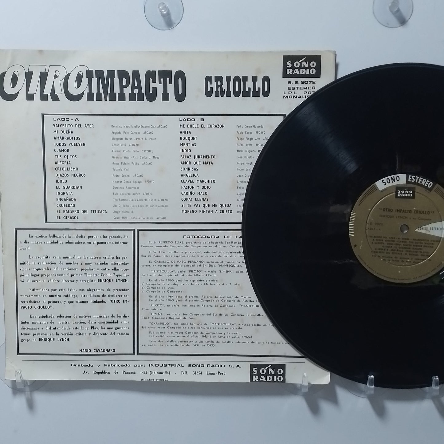 lp Enrique Lynch y su Conjunto Otro Impacto Criollo made peru 1970 valses criollo folk