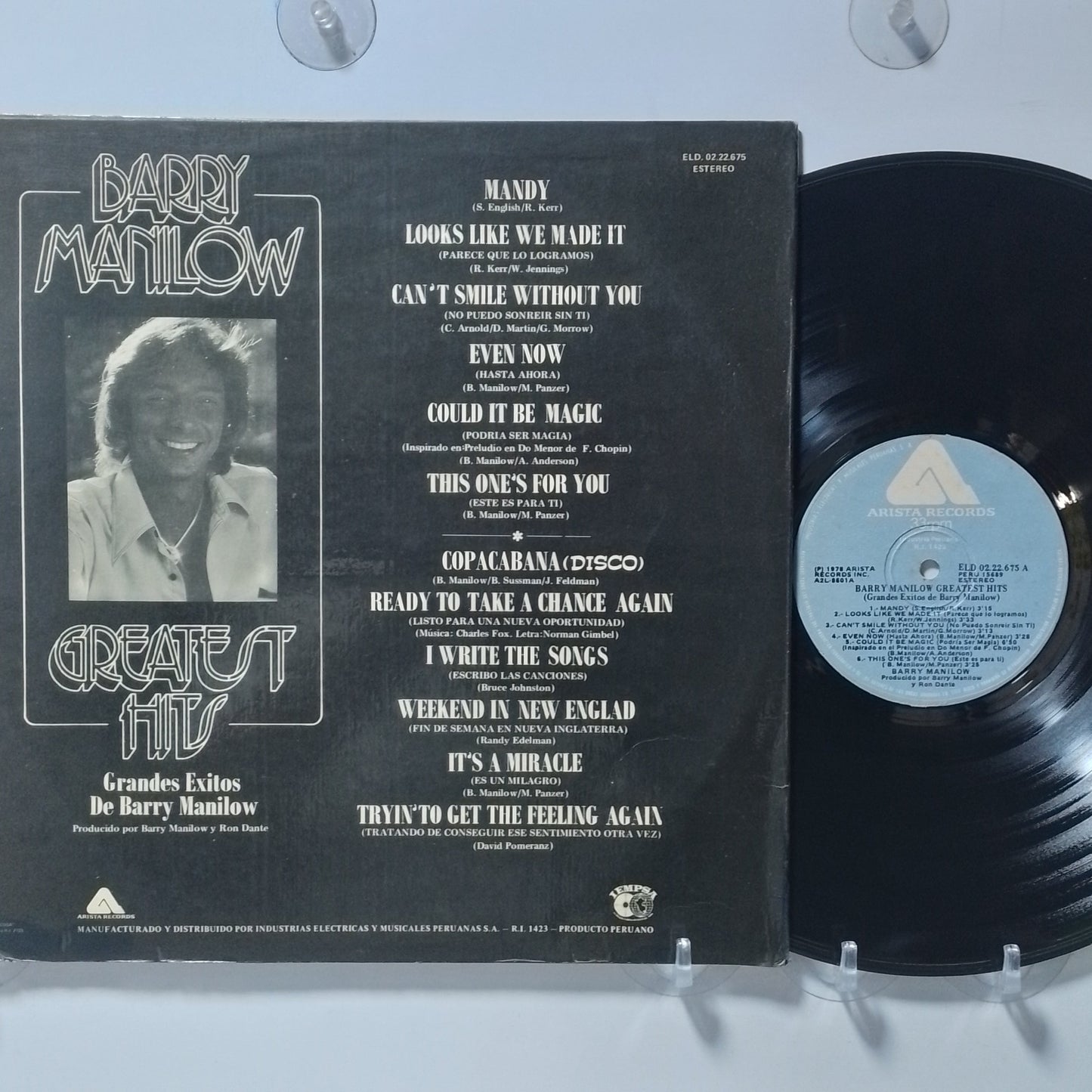 lp Barry Manilow Greatest Hits made peru 1978 pop rock