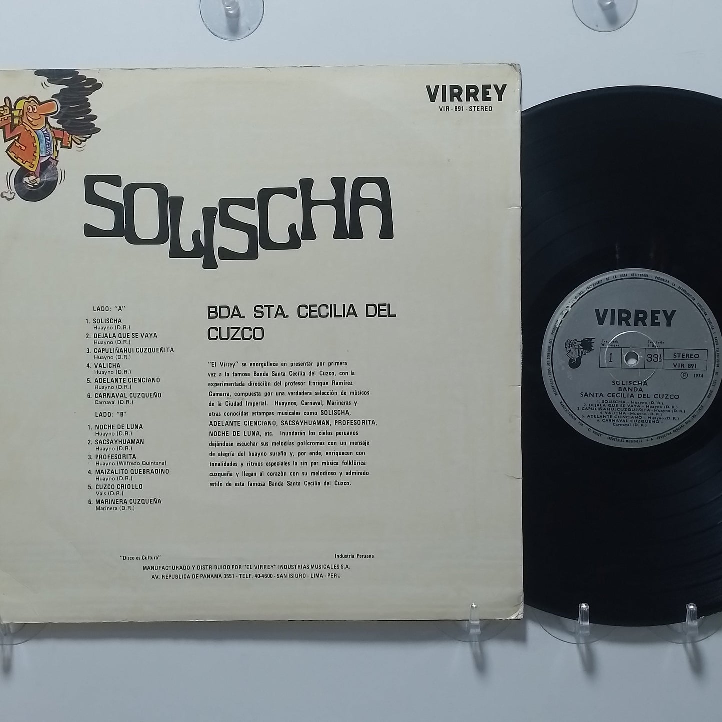 lp Banda Santa Cecilia Del Cuzco Solischa made peru 1987 andean folk