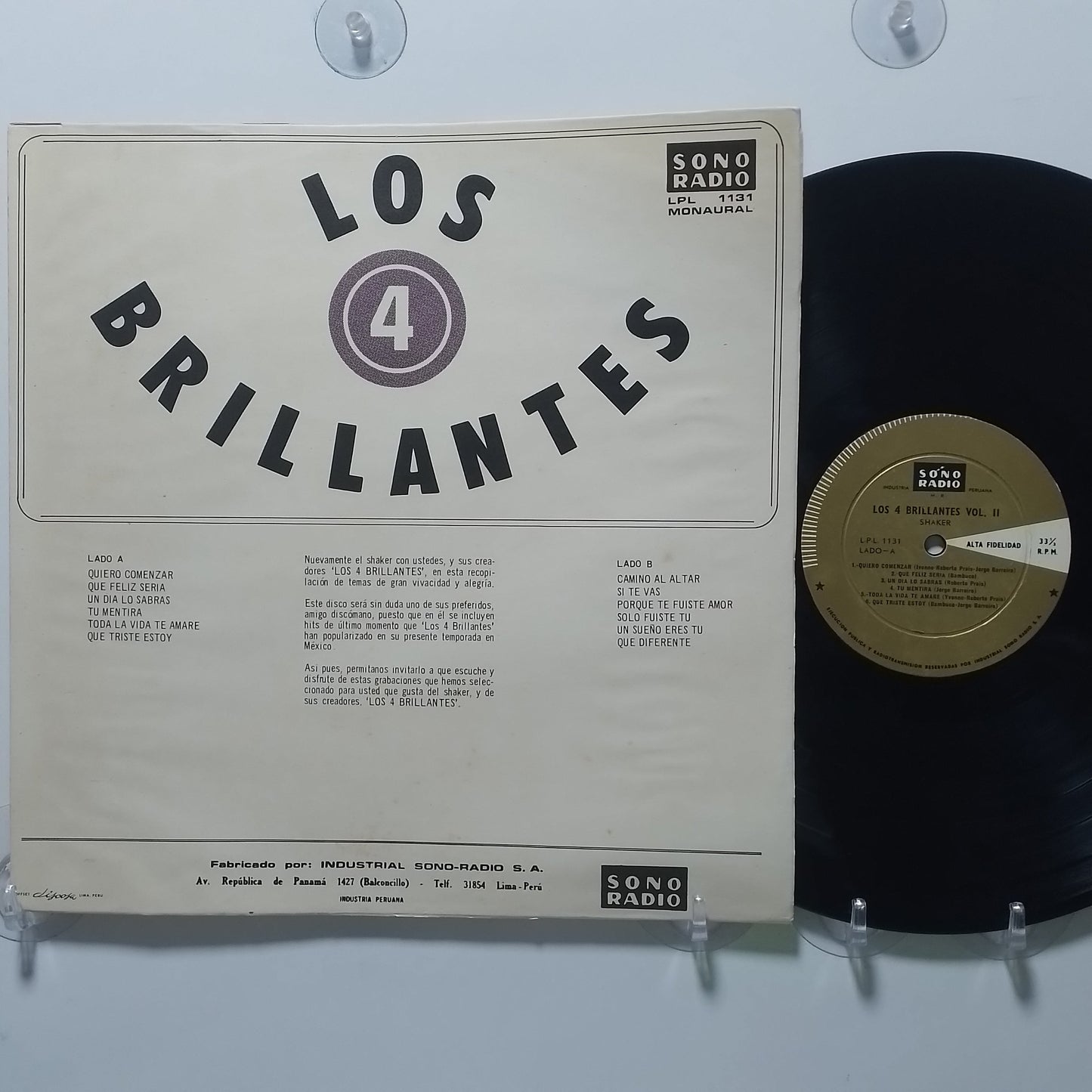 lp Los 4 Brillantes vol 2 made peru 1967 latin rock