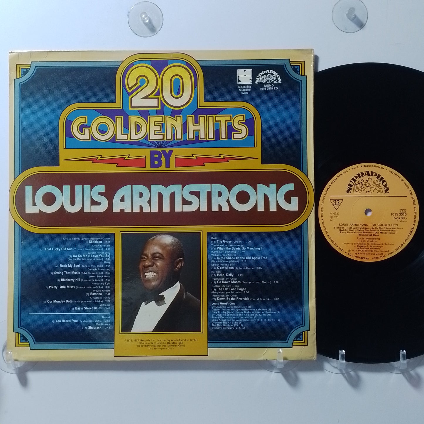 lp Louis Armstrong 20 Golden Hits By Louis Armstrong made checoslovaquia 1985 Swing jazz