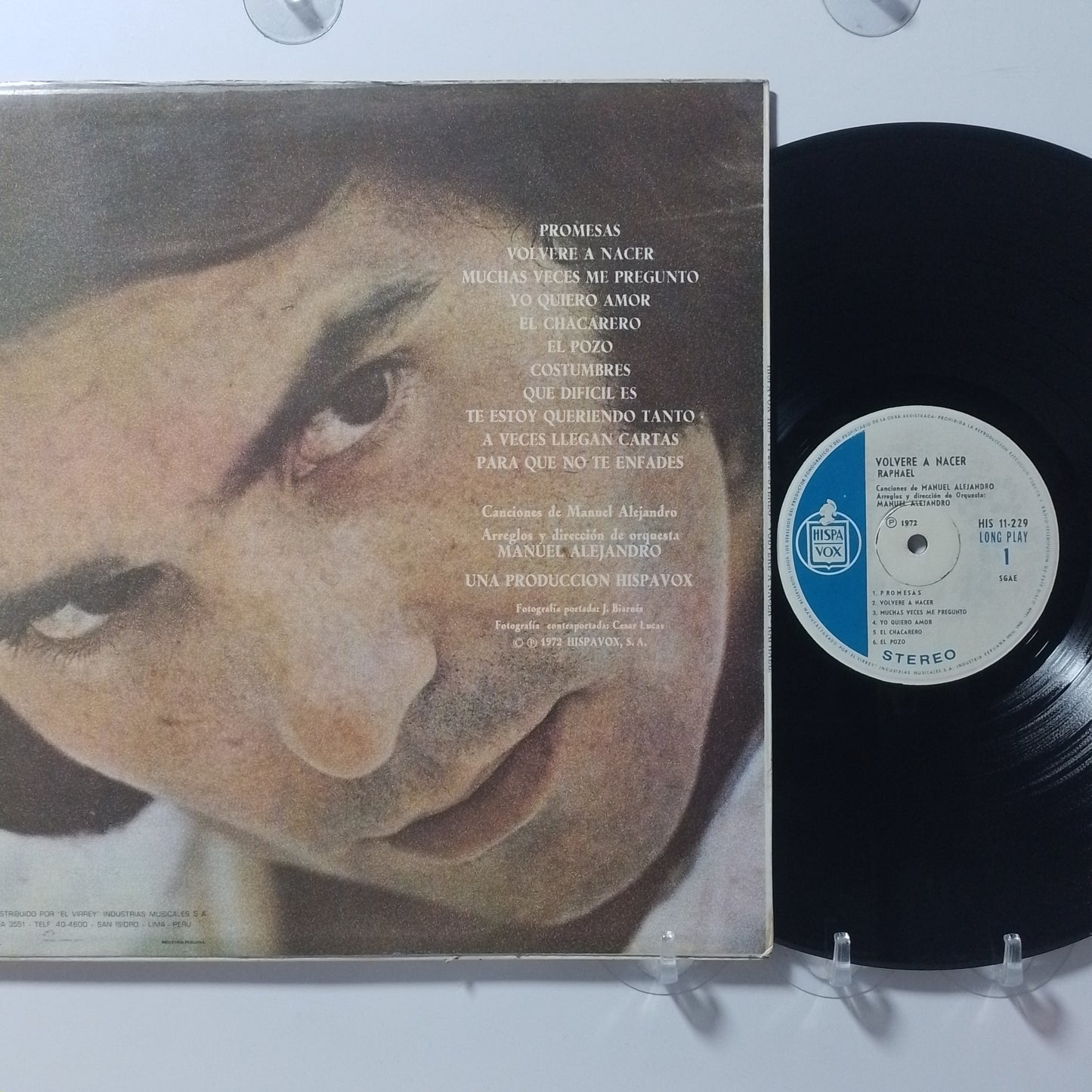 lp Raphael Volvere A Nacer made peru 1972 latin pop
