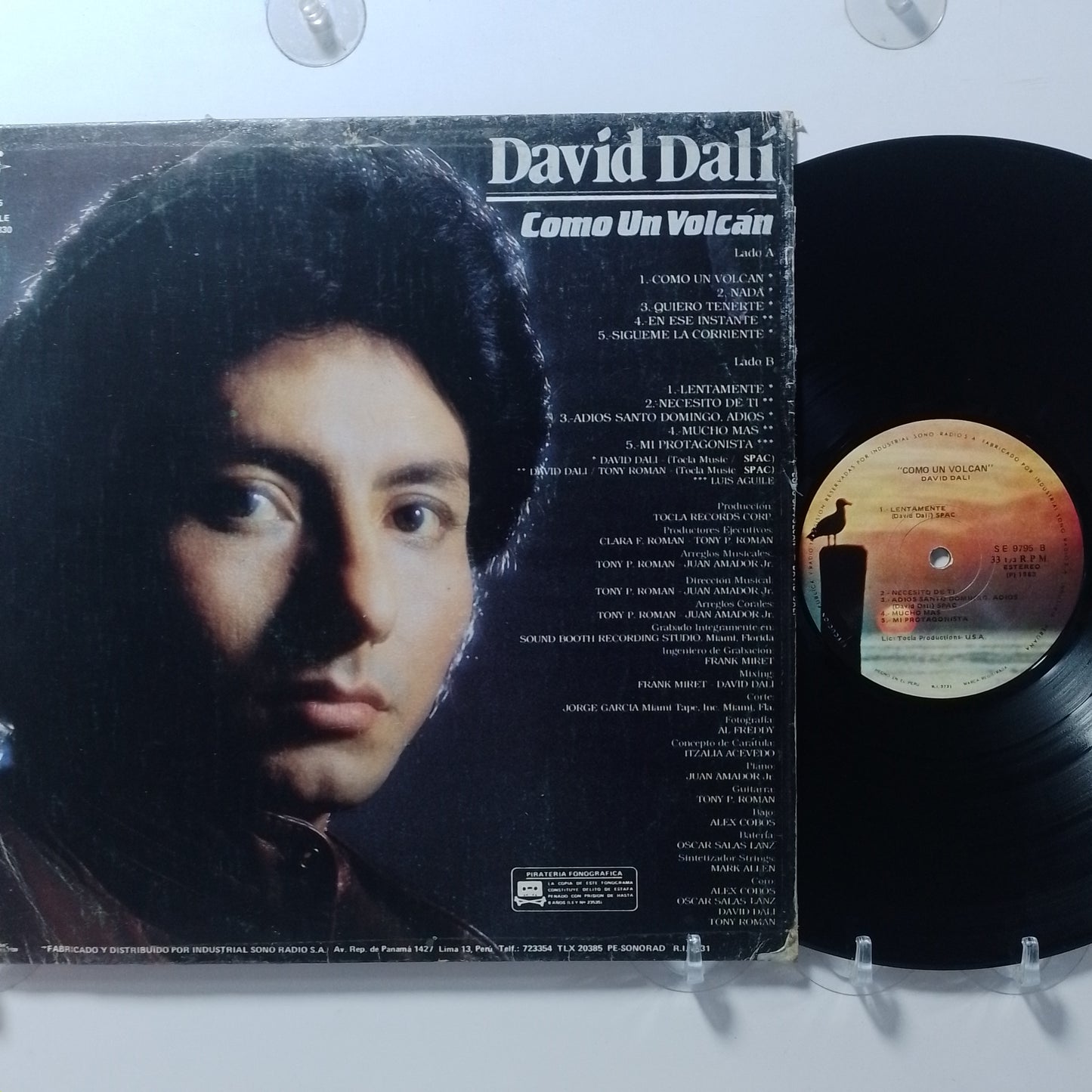 lp David Dali Como Un Volcan made Peru 1988 latin pop