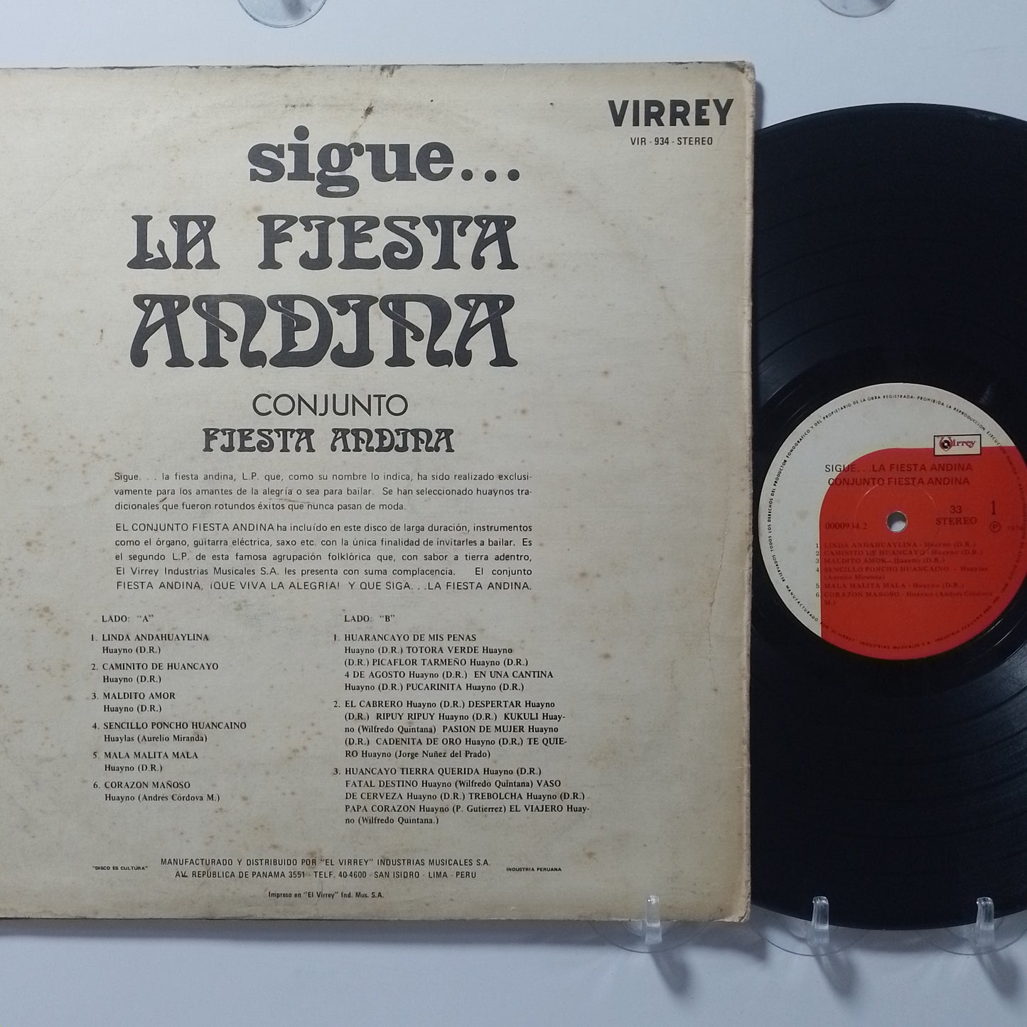 lp Conjunto Fiesta Andina Sigue La Fiesta Andina made Peru 1974 huayno folk