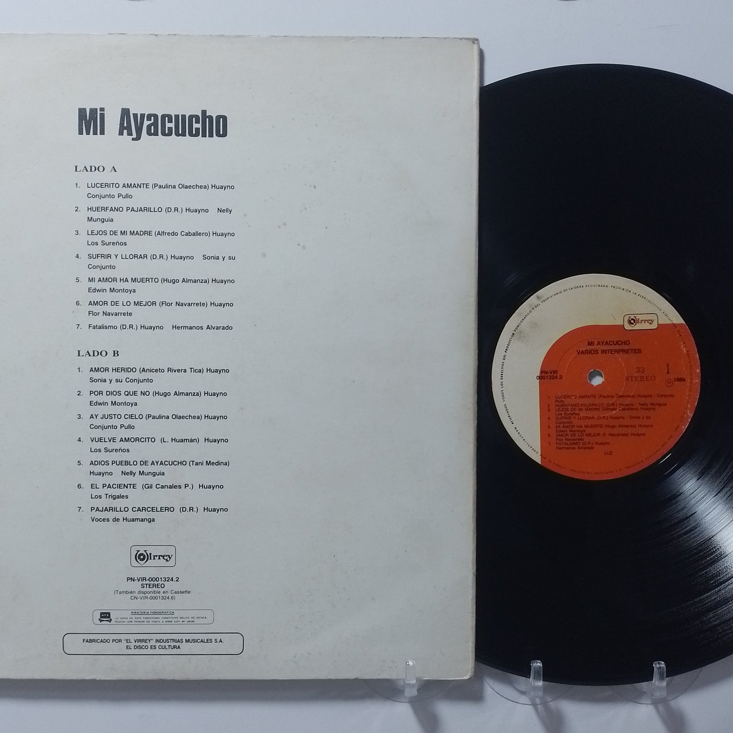 lp Mi Ayacucho conjunto pullo sonia y su conjunto edwin montoya varios made peru 1988 huayno folk