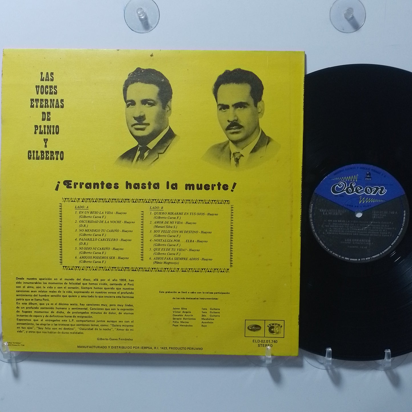 lp Los Errantes Errantes Hasta La Muerte made peru 1979 huayno folk