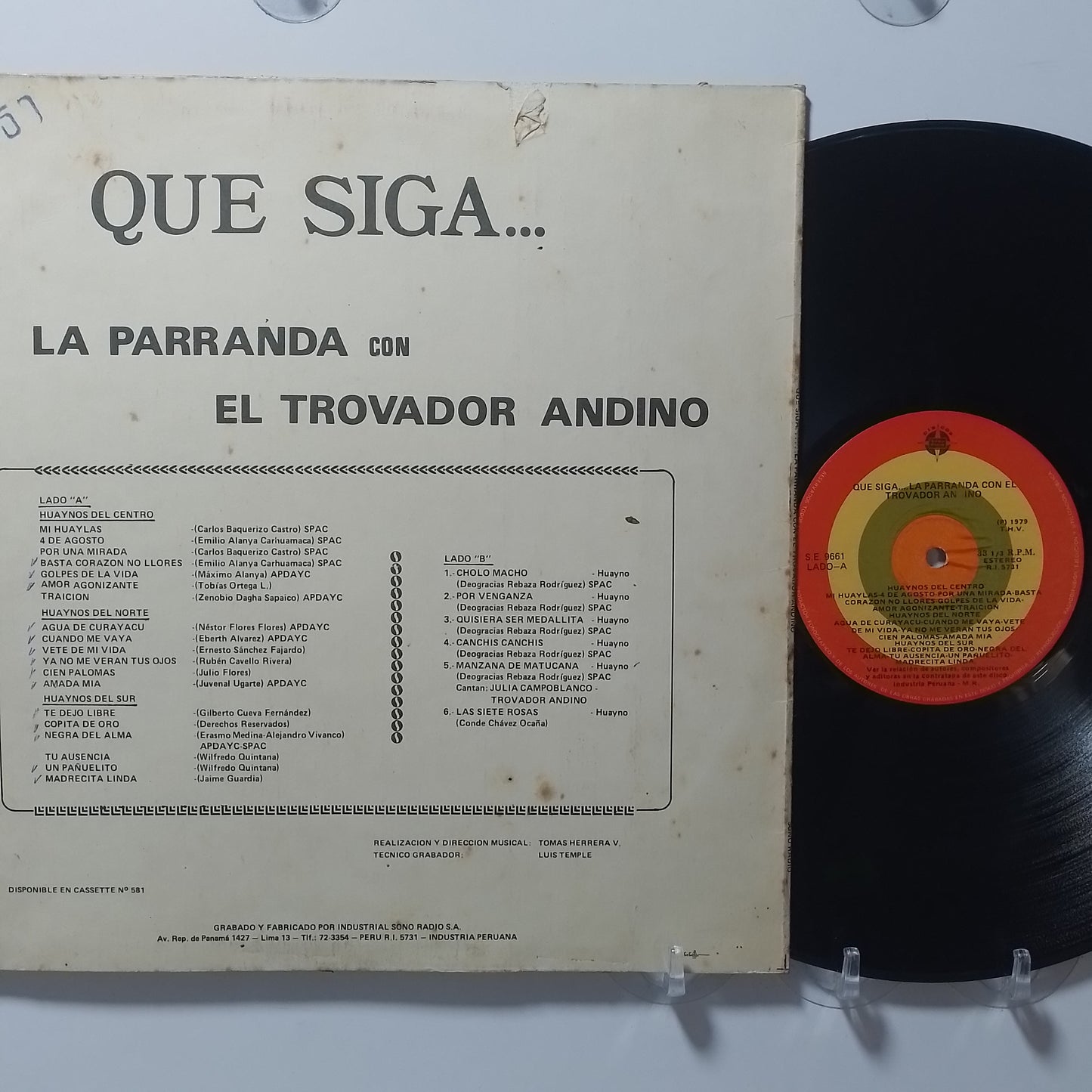 lp Trovador Andino Que Siga La Parranda Con El Trovador Andino made peru 1979 huayno folk