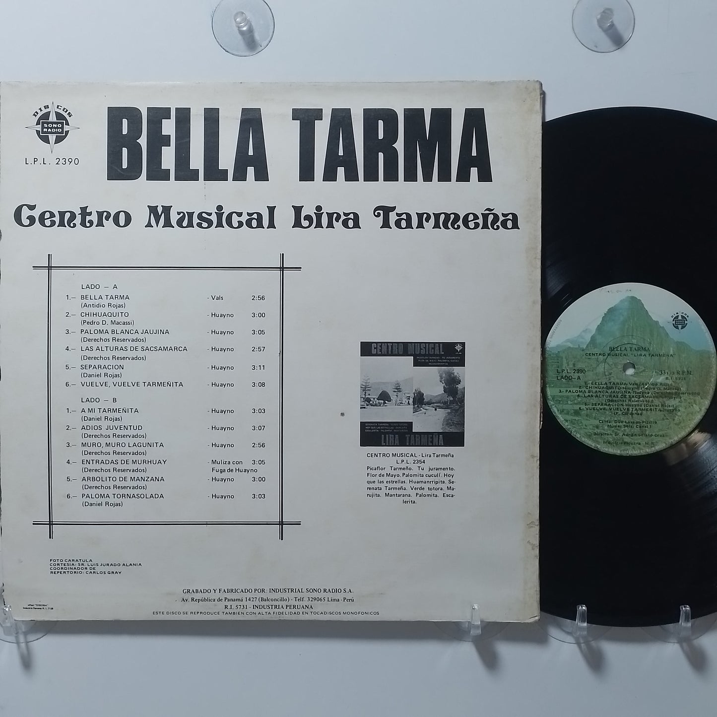 lp Centro Musical Lira Tarmena Bella Tarma made peru 1976 huayno folk