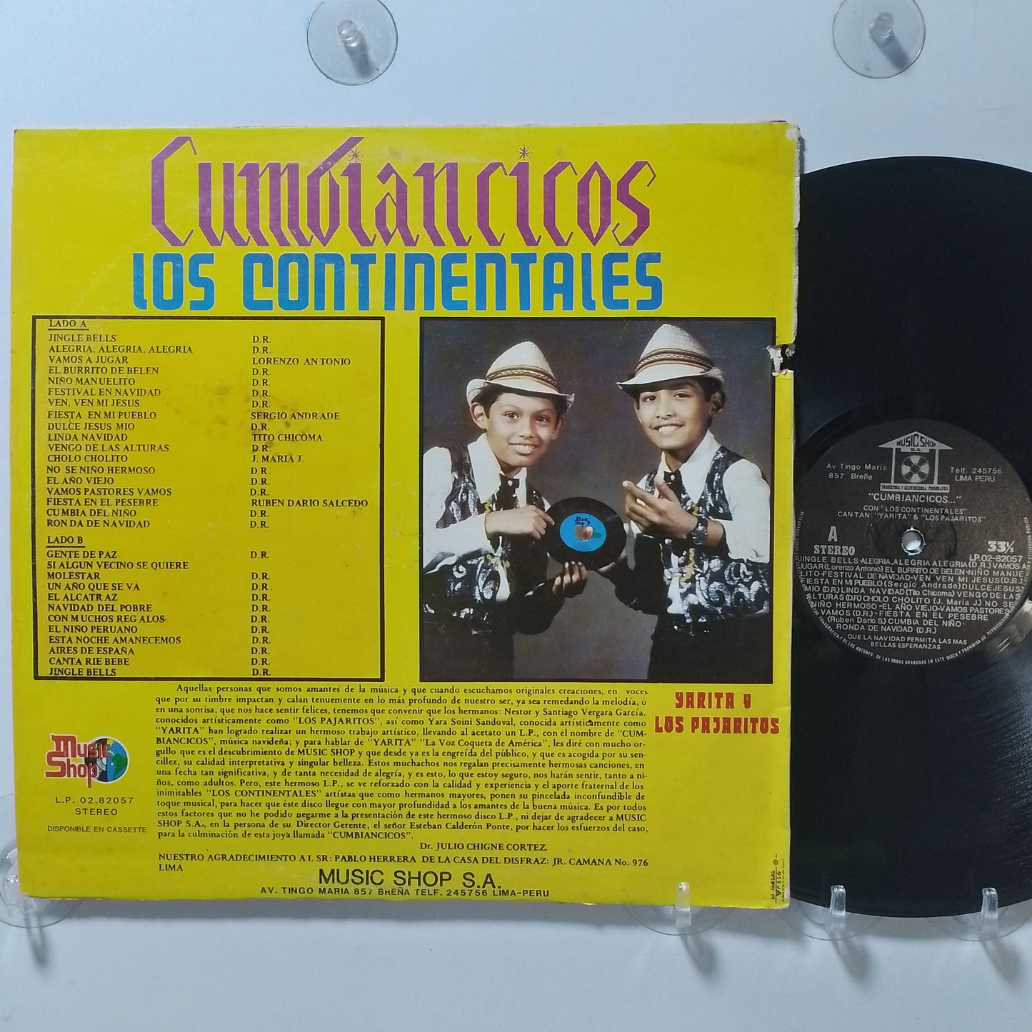 lp Los Continentales Cumbiancicos Cantan Yarita Y Los Pajaritos made peru 1982 villancicos