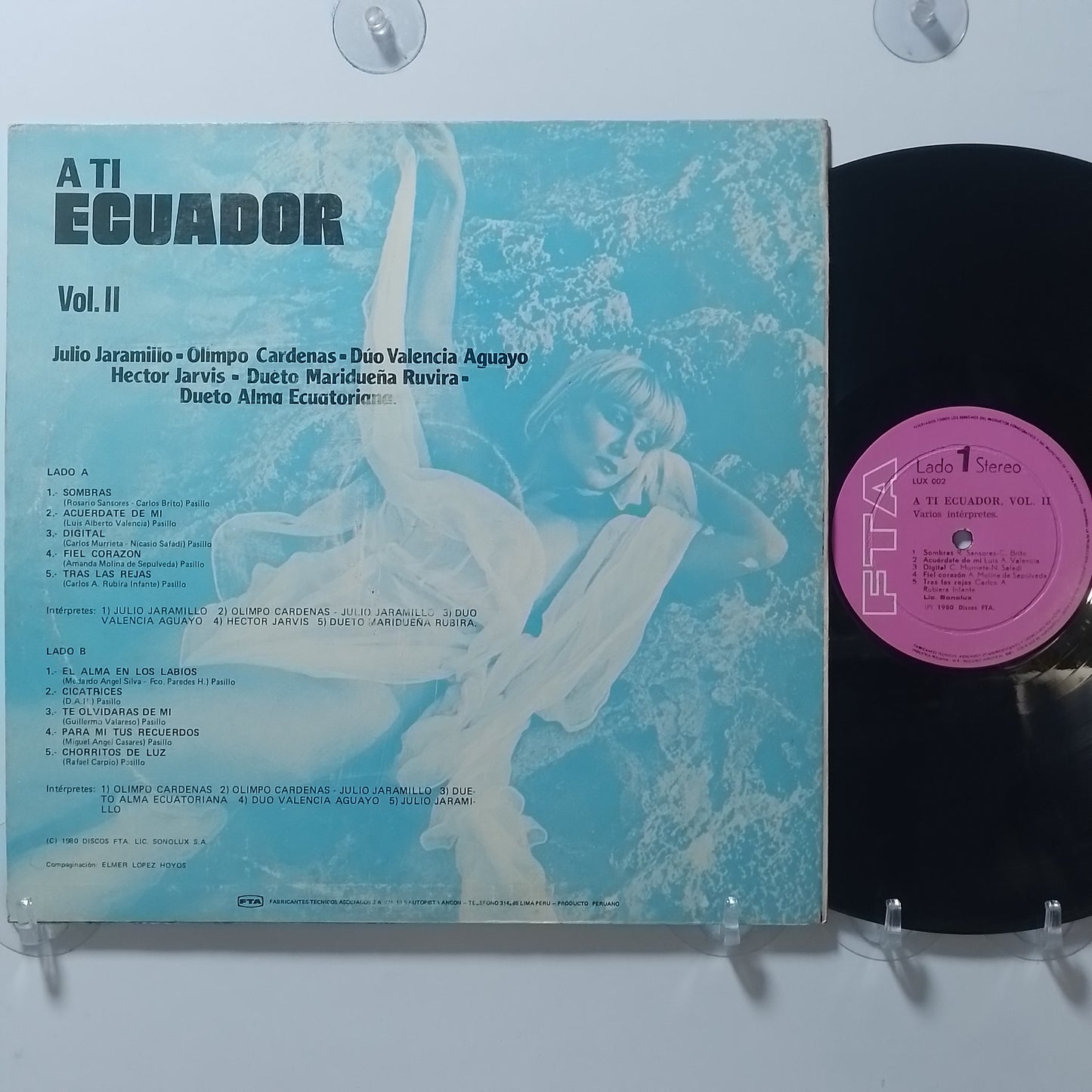 lp A Ti Ecuador Vol 2 Julio Jaramillo Olimpo Cardenas Duo Valencia Aguayo varios made peru 1980 latin pasillo