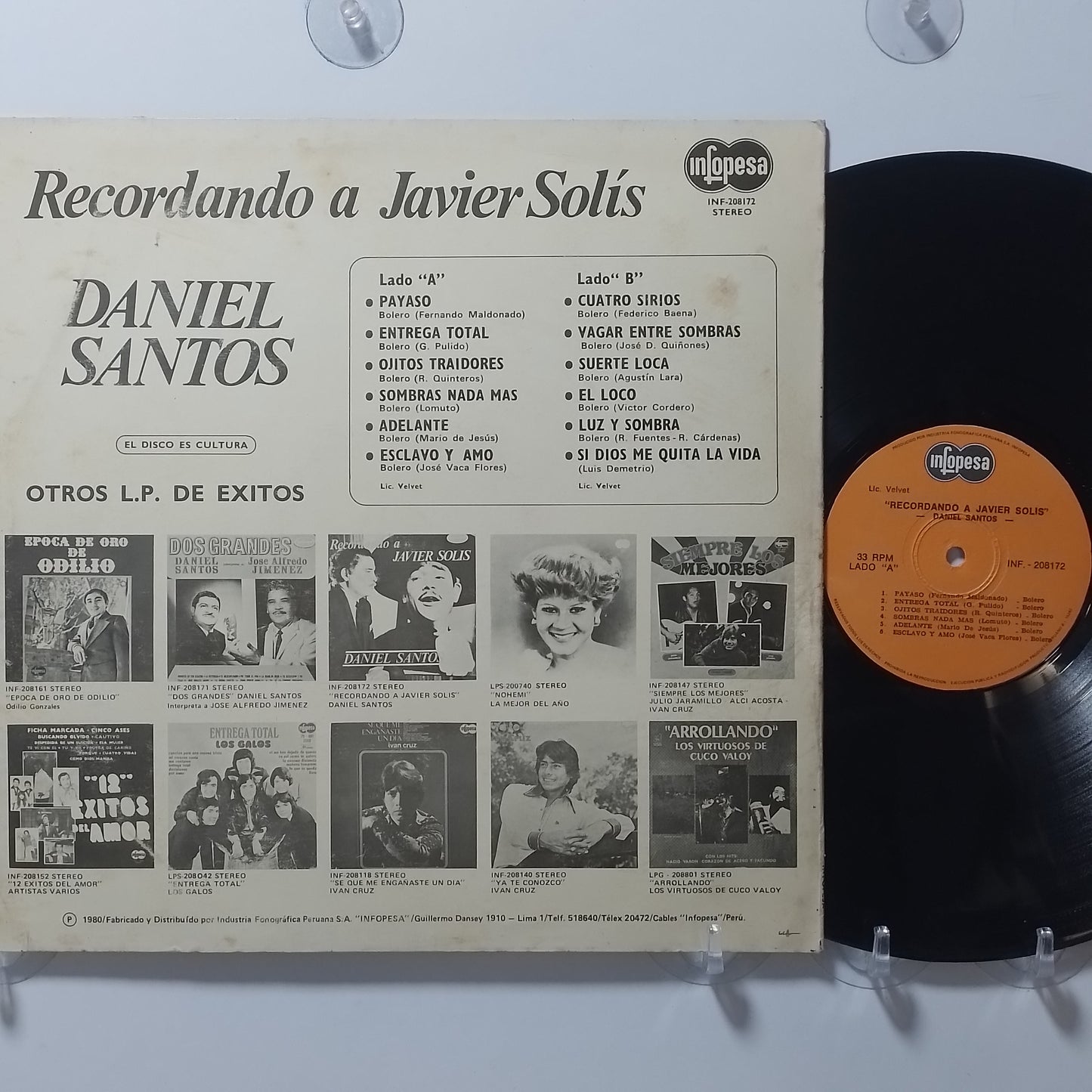 lp Daniel Santos Recordando A Javier Solis made peru 1977 latin bolero