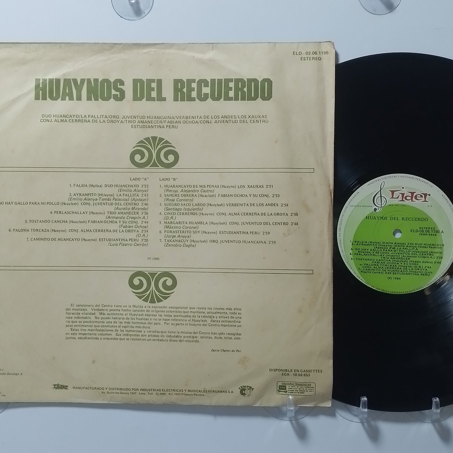 lp Huaynos Del Recuerdo duo huanchayo los xauxas estudiantina peru varios made peru 1971 huayno folk
